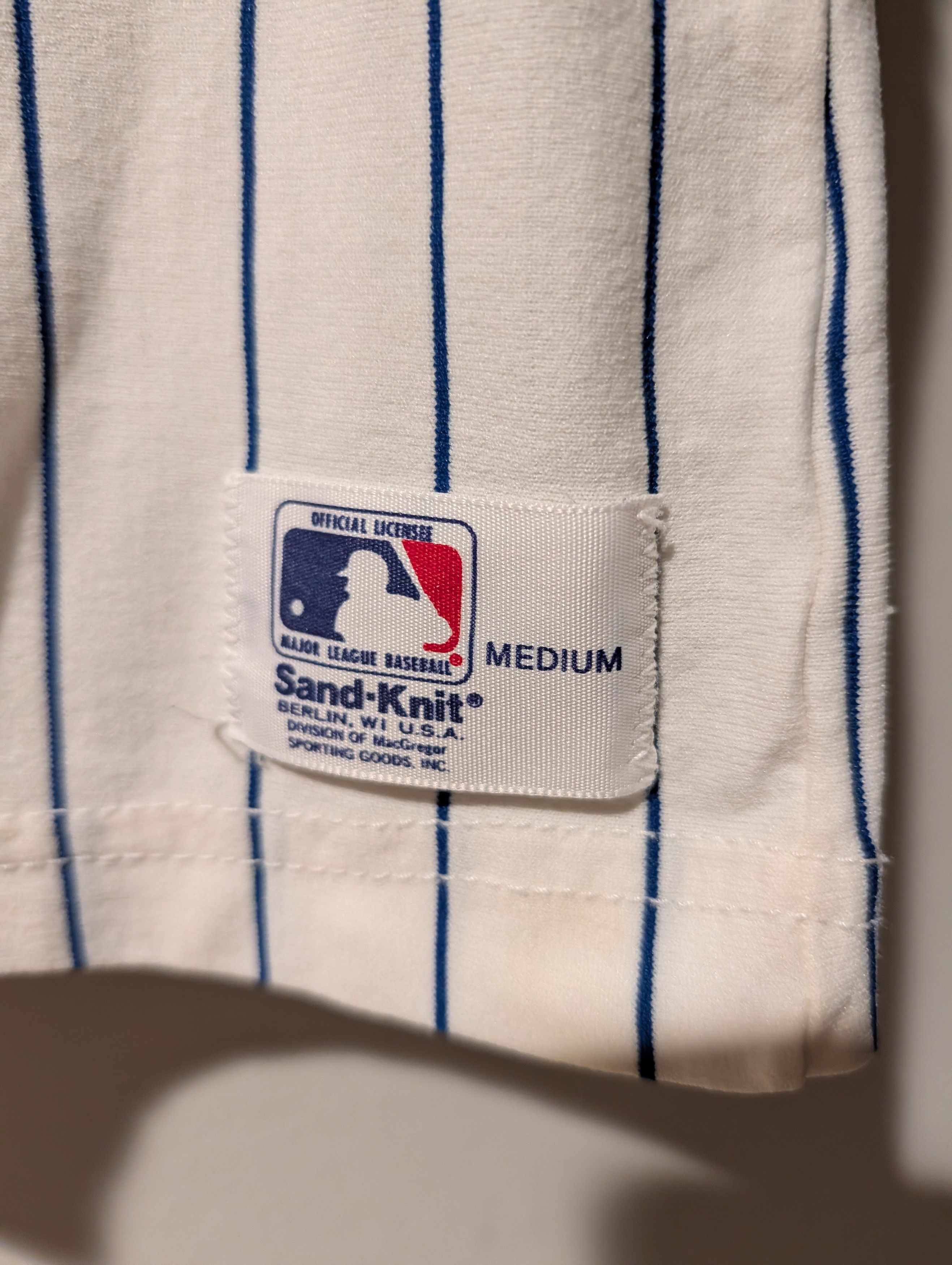 MLB Vintage 80s New York Mets MLB Baseball Sand-Knit T-Shirt Size US M / EU 48-50 / 2 - 3 Thumbnail