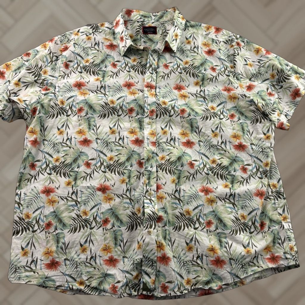 UNTUCKit UNTUCKit Bosler Short Sleeve Hawaiian Cotton Button Front Shirt Men's 3XL Size US XXL / EU 58 / 5 - 1 Thumbnail