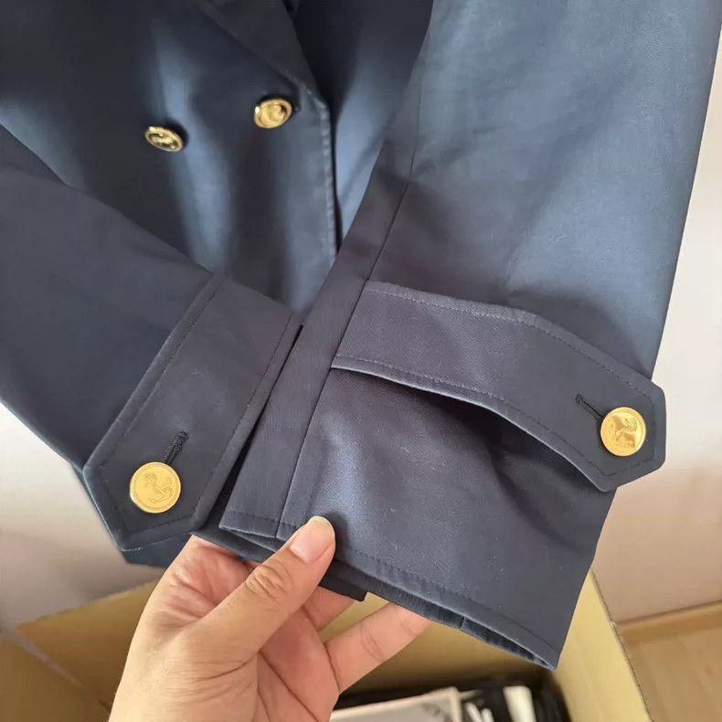 Thom Browne Thom Browne Deep blue gold buttoned trench coat Size US S / EU 44-46 / 1 - 8 Thumbnail