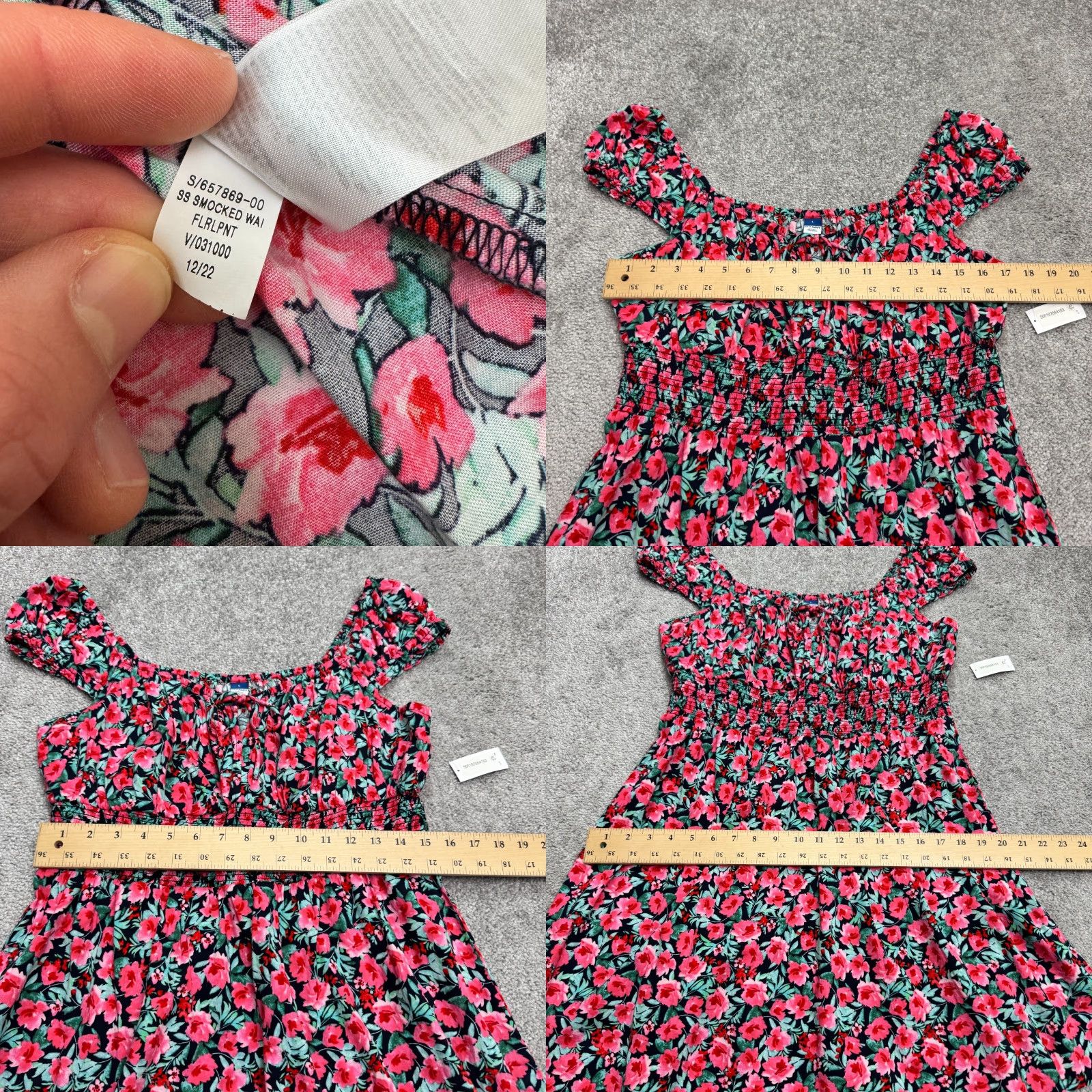 Old Navy Old Navy Smocked Aline Mini Dress Womens L Pink Floral Elastic Summer NWT Size L / US 10 / IT 46 - 8 Thumbnail