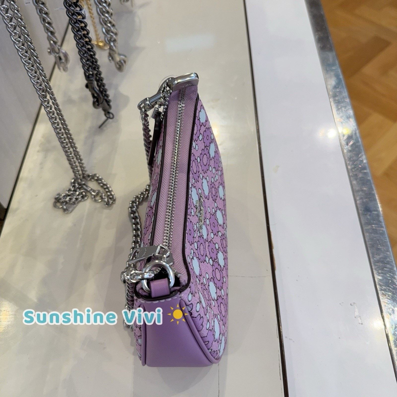 Coach NWT Coach Teri Mini Crossbody Bag Floral Sv/Lily Multi CBG64 Size ONE SIZE - 4 Thumbnail