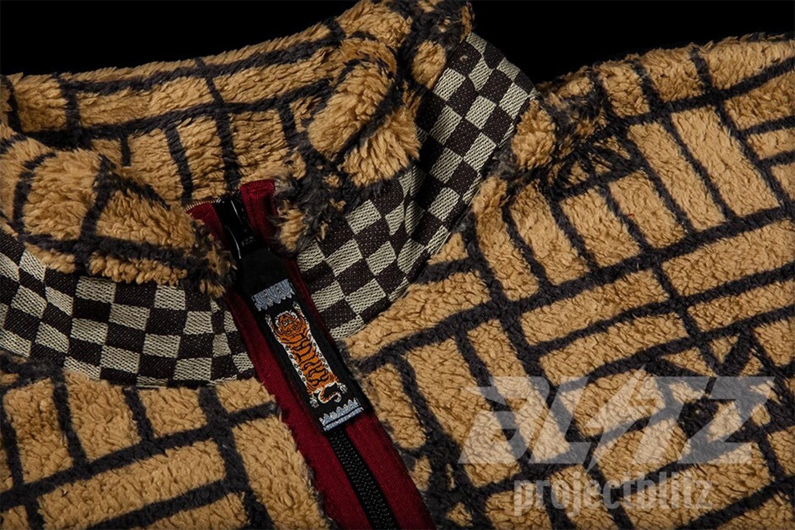 Kapital Kapital Fork Domino Pattern Fleece Zip Blouson Beige Size 4 Size US XL / EU 56 / 4 - 3 Thumbnail