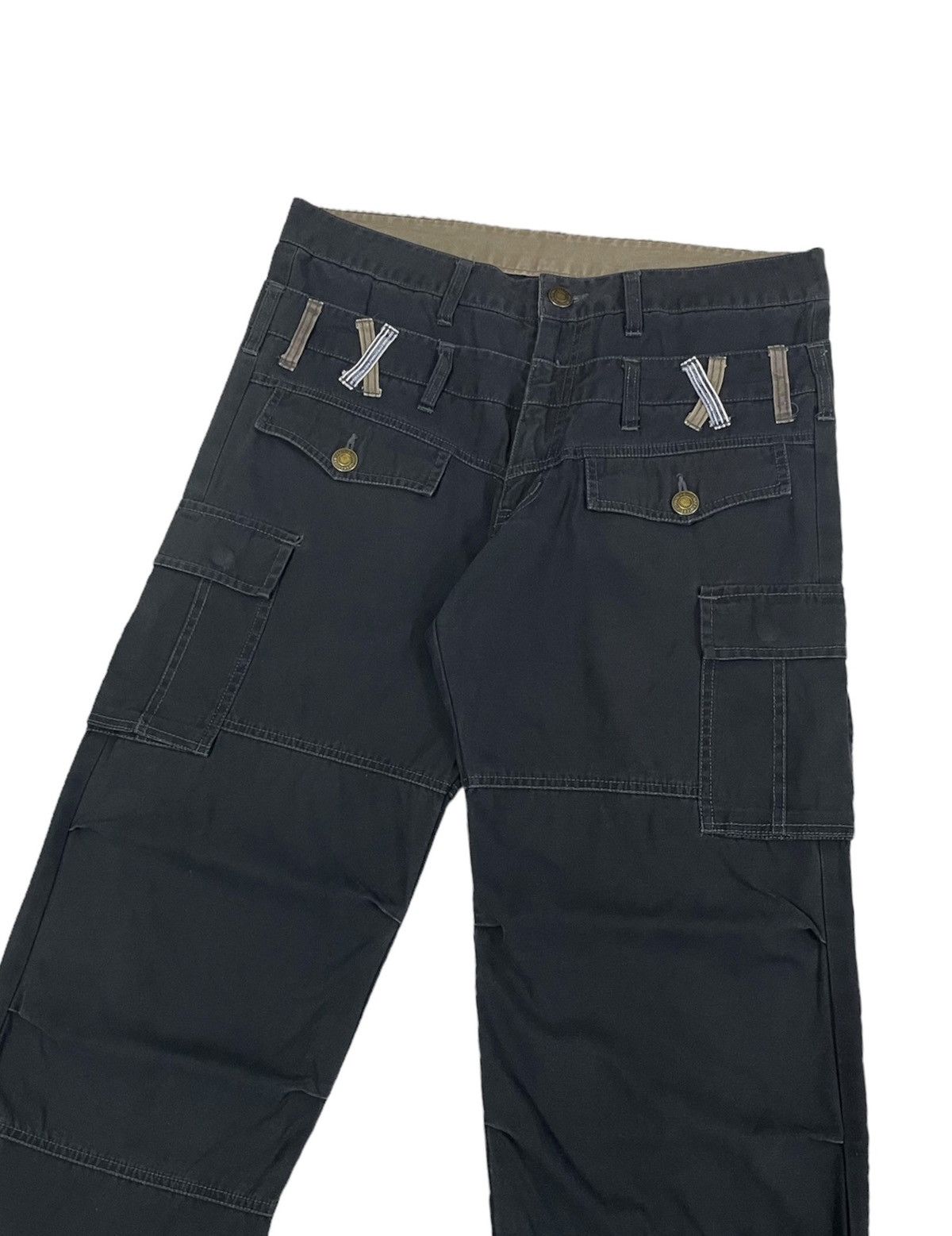 Japanese Brand Thriller Street Japan Cargo Double Waist RollUp Pants Size US 34 / EU 50 - 2 Thumbnail