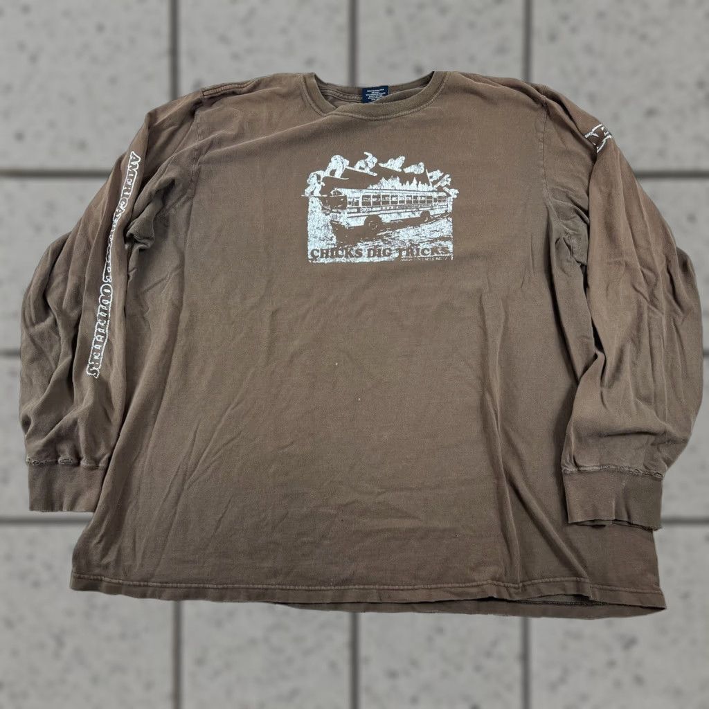 American Eagle Outfitters VINTAGE American Eagle Distressed Brown Shirt Snowboard Camp Chicks Dig Tricks Men 2XL Brown T-Shirt Size US XXL / EU 58 / 5 - 1 Thumbnail