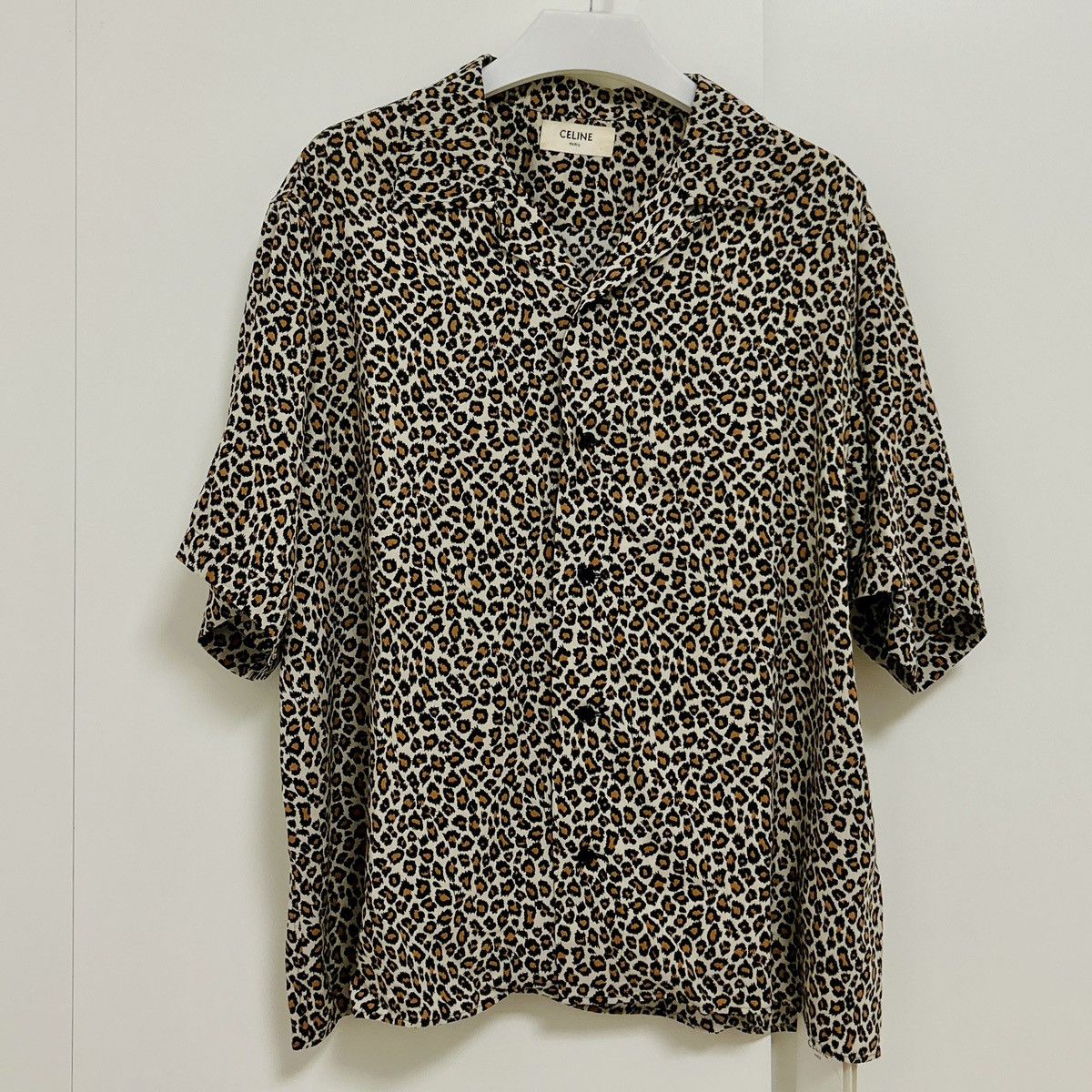 Celine CELINE BY HEDI SLIMANE 21FW Leopard Print Hawaiian Shirt Size US L / EU 52-54 / 3 - 1 Thumbnail