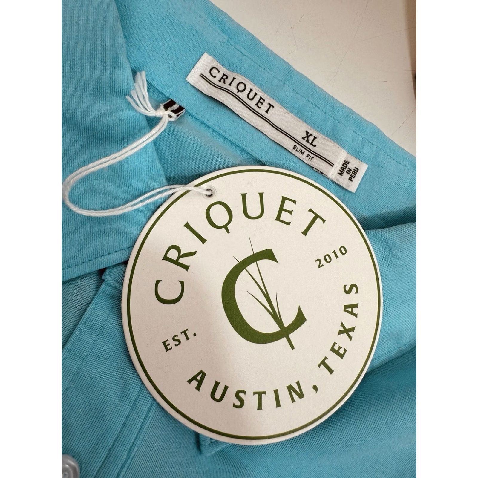 Vintage Criquet Austin - NEW w TAG - Slim Fit Embroidered Logo XL Golf Polo Shirt - Mens Polo Shirt XL Ipanema Blue Size US XL / EU 56 / 4 - 5 Thumbnail