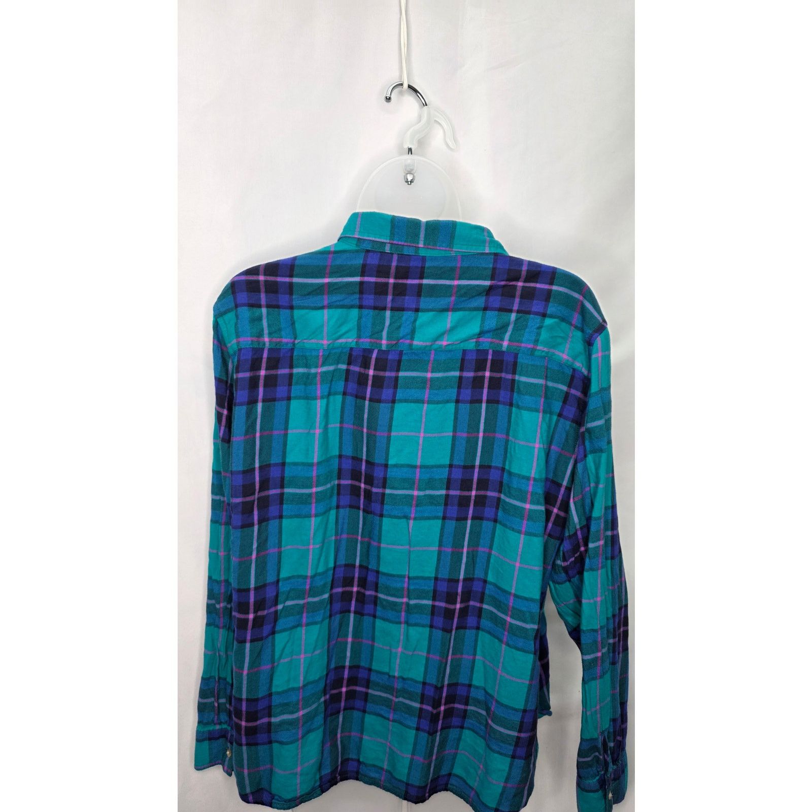 American Eagle Outfitters American Eagle Teal Multi Color Plaid Button Front Shirt Size XL / US 12-14 / IT 48-50 - 11 Thumbnail