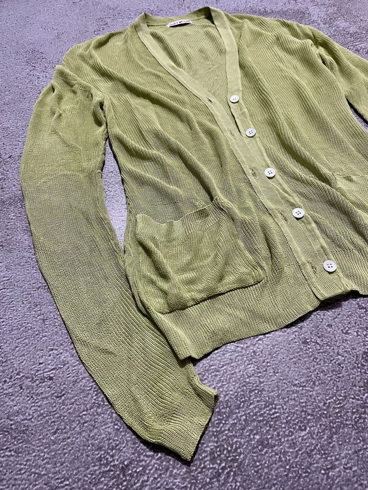 Issey Miyake Rare Issey Miyake Cardigan Bright Dark Green Size M / US 6-8 / IT 42-44 - 2 Thumbnail