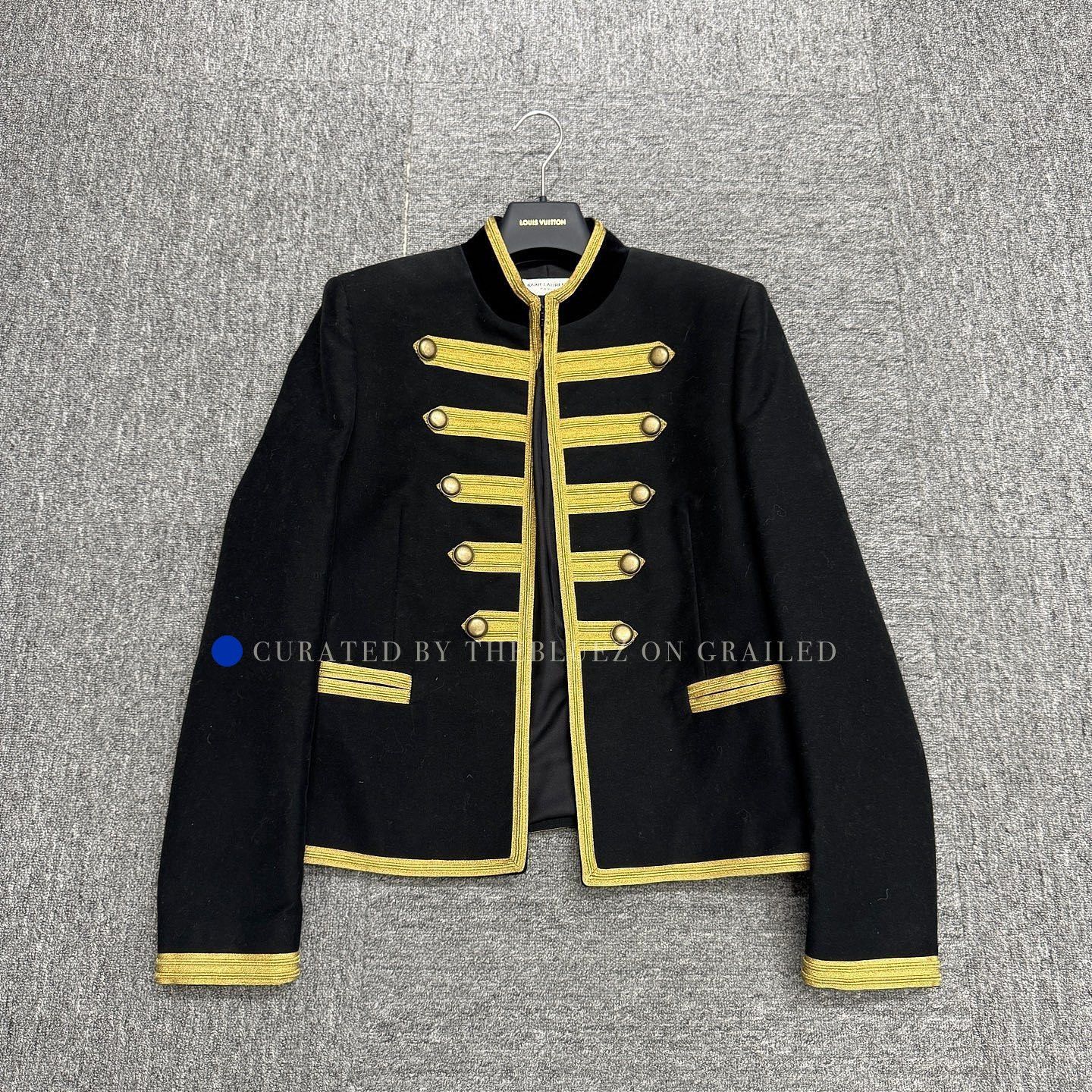 Saint Laurent Paris Elegant Black Blazer with Gold Trim Size US M / EU 48-50 / 2 - 1 Thumbnail