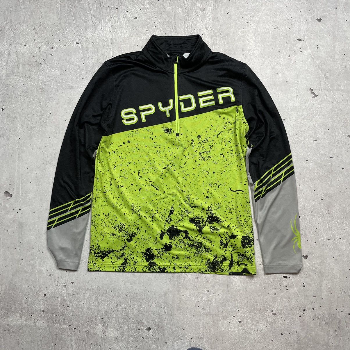 Japanese Brand × Spyder SPYDER zip T-neck pullover men’s color neon green y2k rave Size US L / EU 52-54 / 3 - 1 Thumbnail