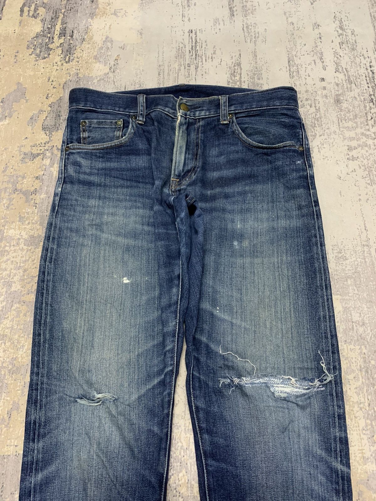 Japanese Brand Distressed Uniqlo Selvedge Undercover Style Jeans 34x31 Size US 35 - 5 Thumbnail