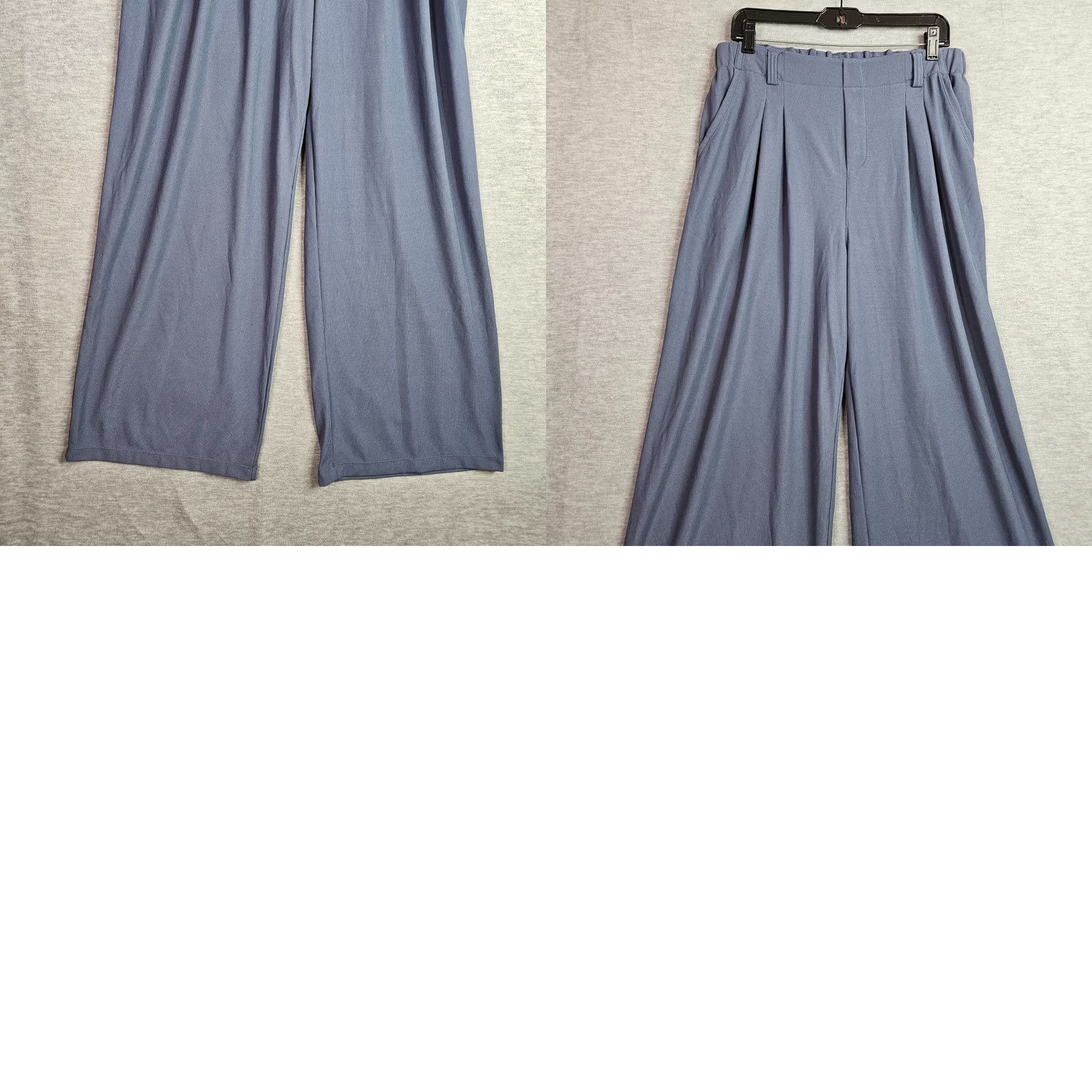 Vintage Halara Women’s Pants Size L Blue Gray Elastic Waist NWT Wide Leg Casual Comfortable Polyester Elastane Regular Mens/Womens? Size 36" / US 14 / IT 50 - 9 Thumbnail