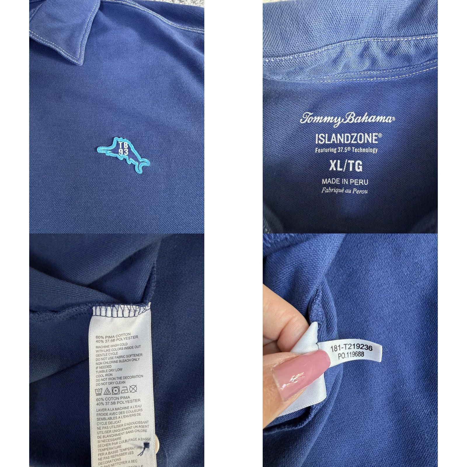 Tommy Bahama VINTAGE Tommy Bahama IslandZone Polo Shirt Mens XL Blue TB 1993 Palm Trees Graphic Back Size US XL / EU 56 / 4 - 8 Thumbnail
