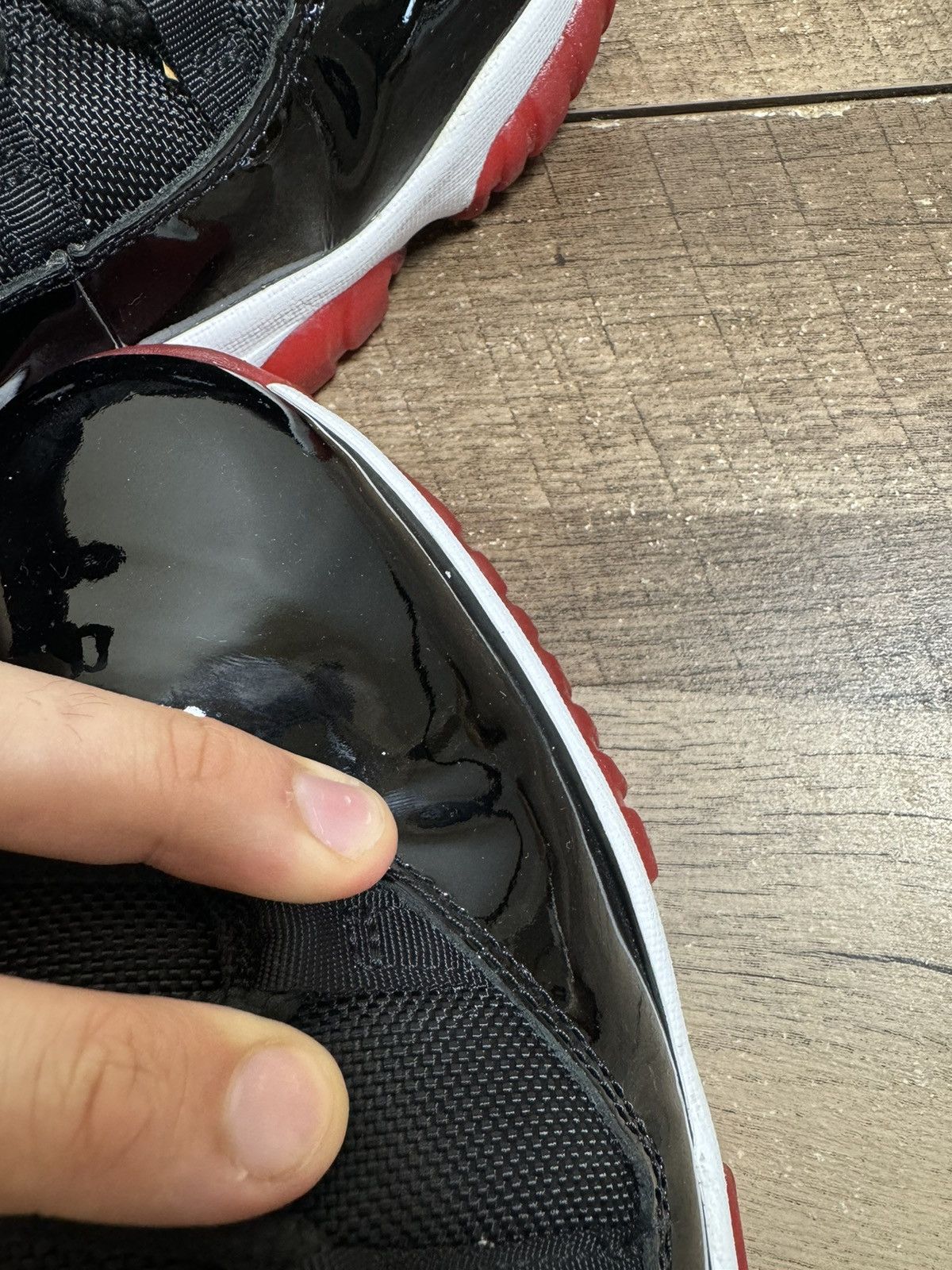 Jordan Brand Nike Air Jordan XI 11 Black Red Bred 2001 Men's Size 15 Size US 15 / EU 48 - 8 Thumbnail