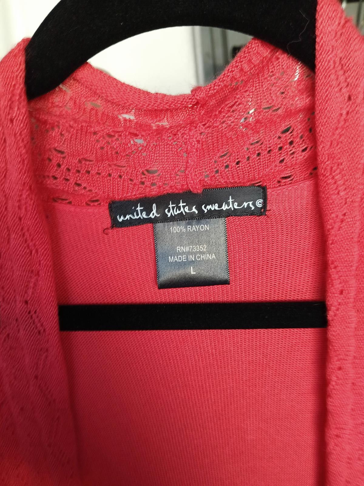 Designer United States Sweaters Women's Lightweight Coral Cardigan Size L / US 10 / IT 46 - 3 Thumbnail