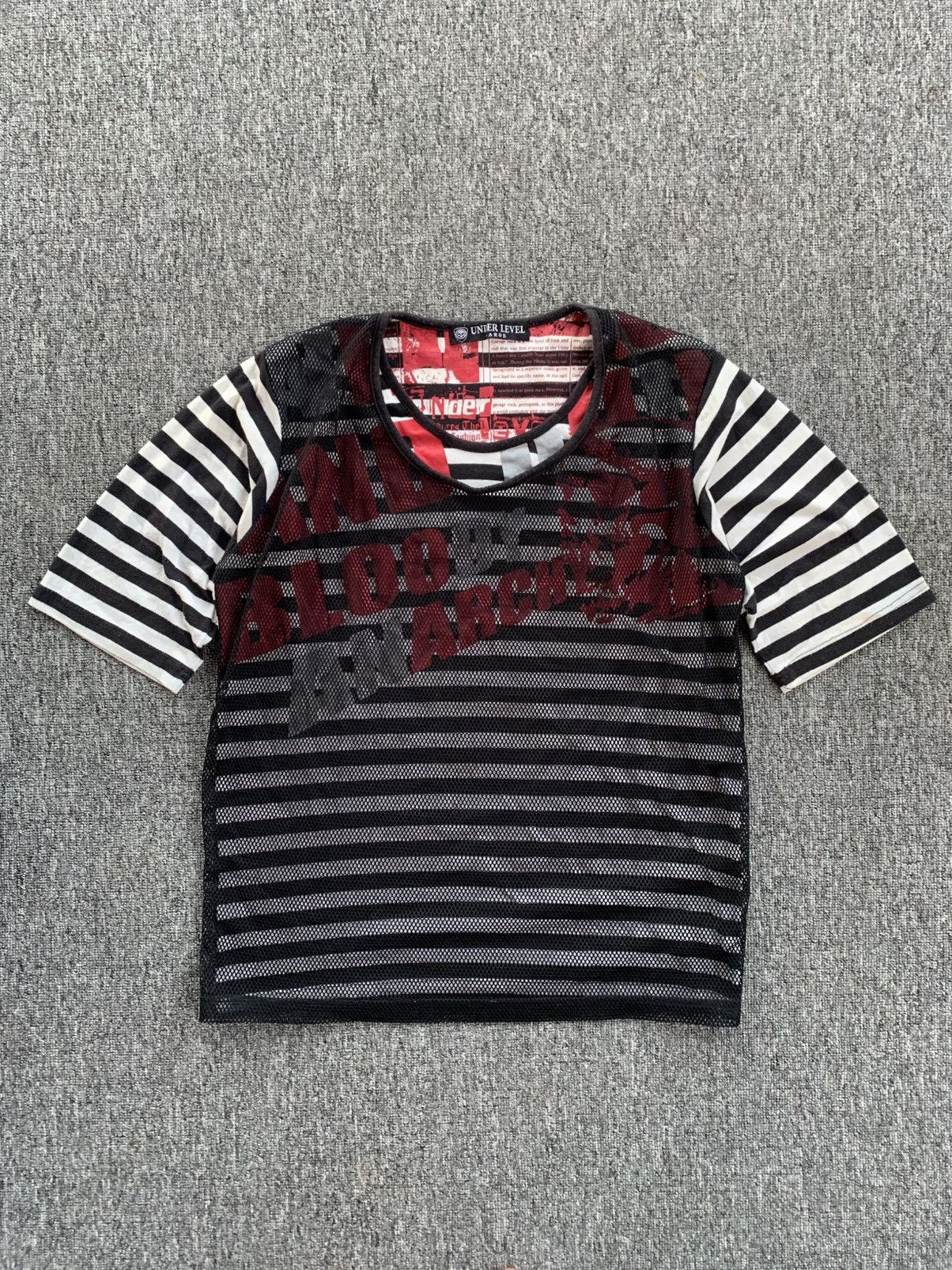 Japanese Brand Under Level Crazy and Bloody Anarchy Double Layer Stripe Size L / US 10 / IT 46 - 7 Thumbnail