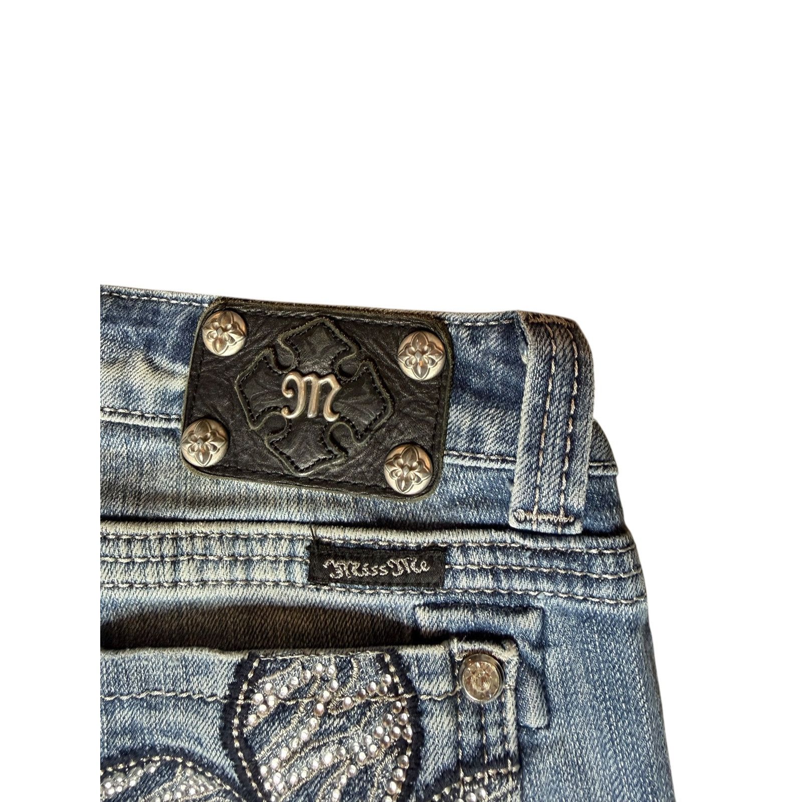 Miss Me × Vintage Vintage Y2k Miss Me Embellished Straight Denim Jeans Size 28 Size 28" / US 6 / IT 42 - 7 Thumbnail