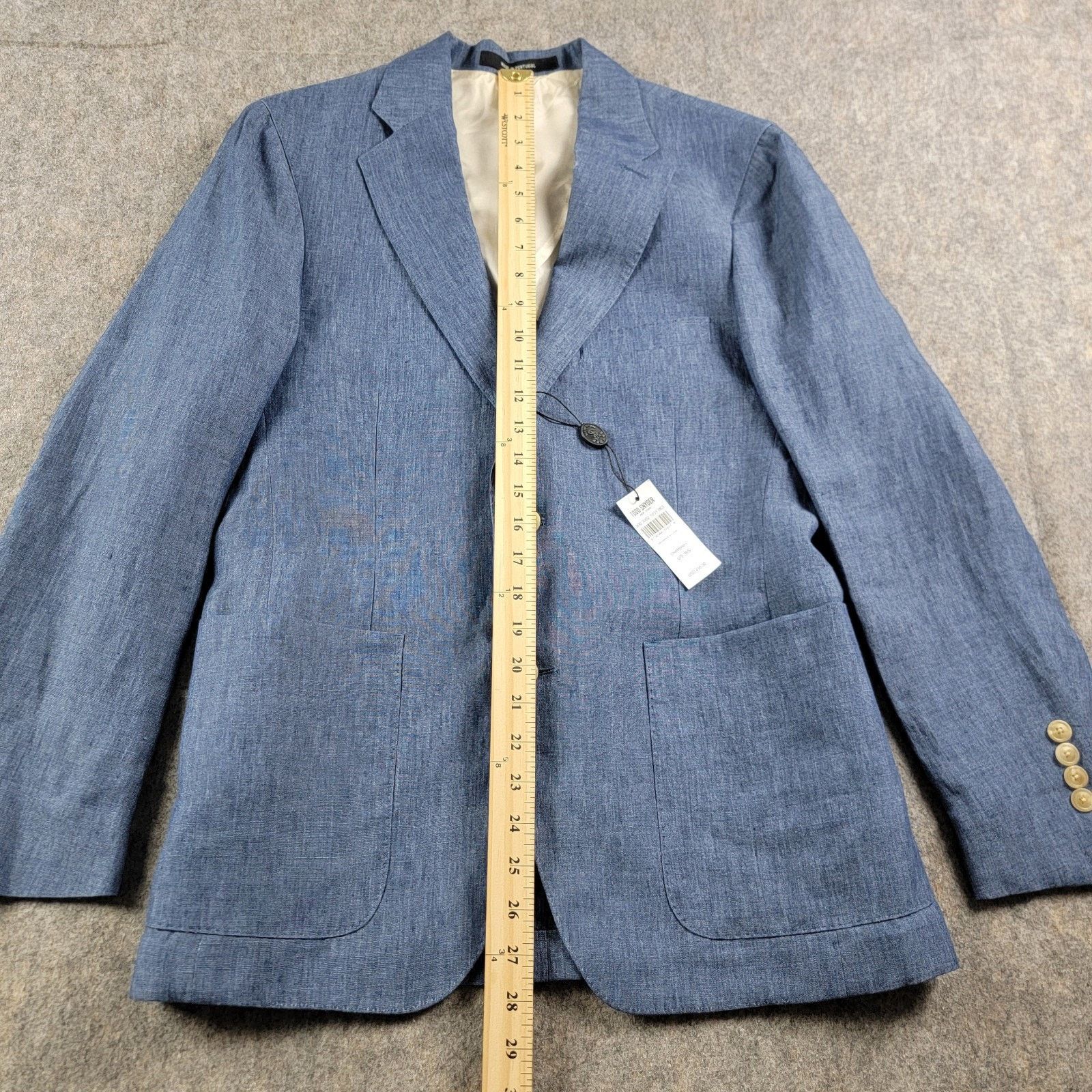 Todd Snyder Todd Snyder Madison Italian Linen Suit Jacket Chambray NWT Size 36S - 9 Thumbnail