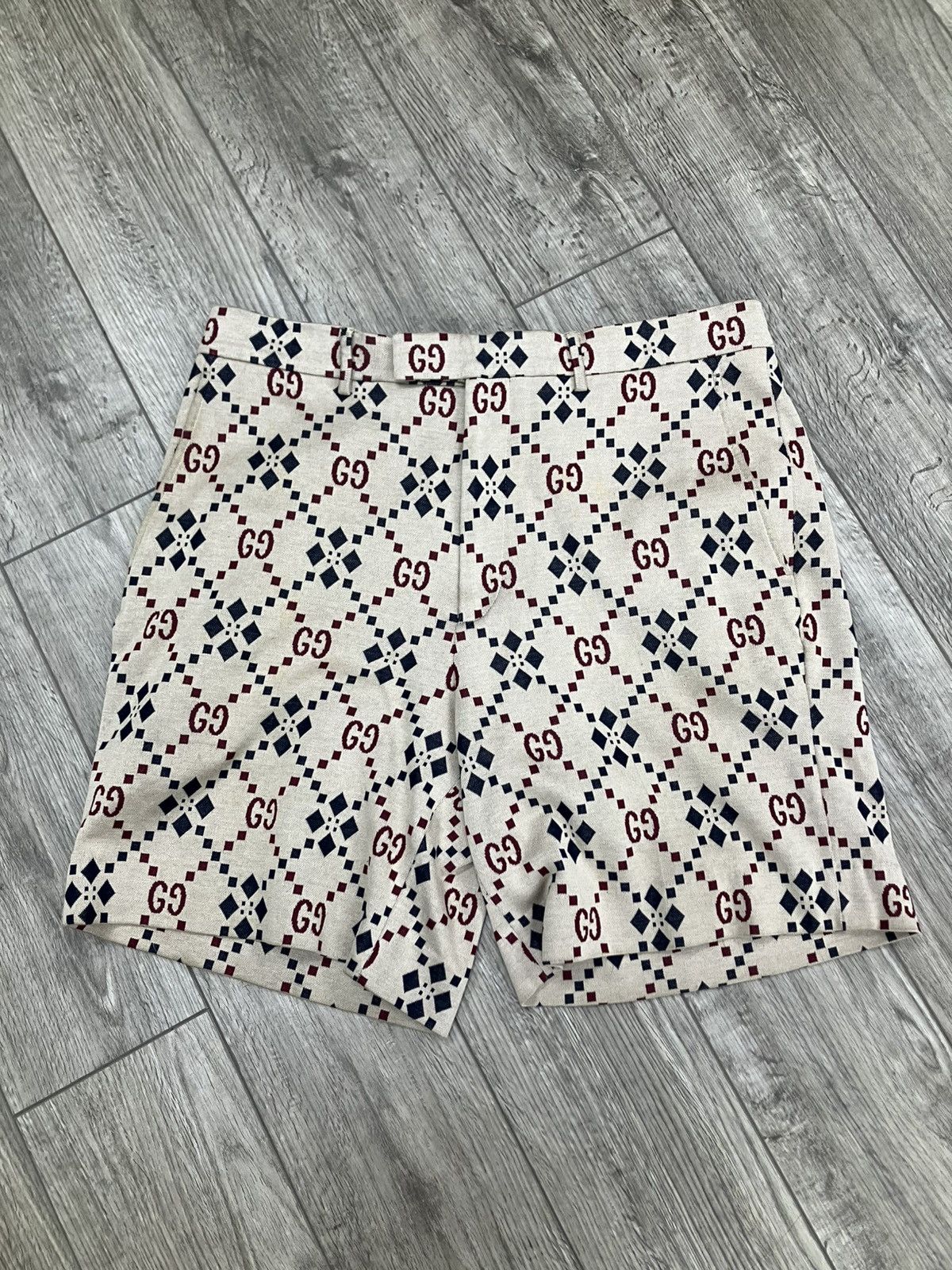 52/36-Gucci diamond Monogram Cotton Shorts