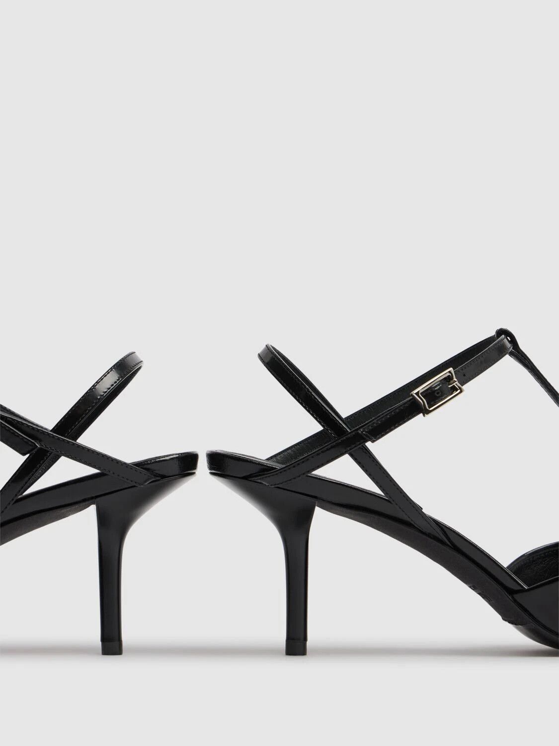 Max Mara MAX MARA SSilkway Black Buffled Lthr 60mm Slingbacks Size US 8 / IT 38 - 4 Thumbnail