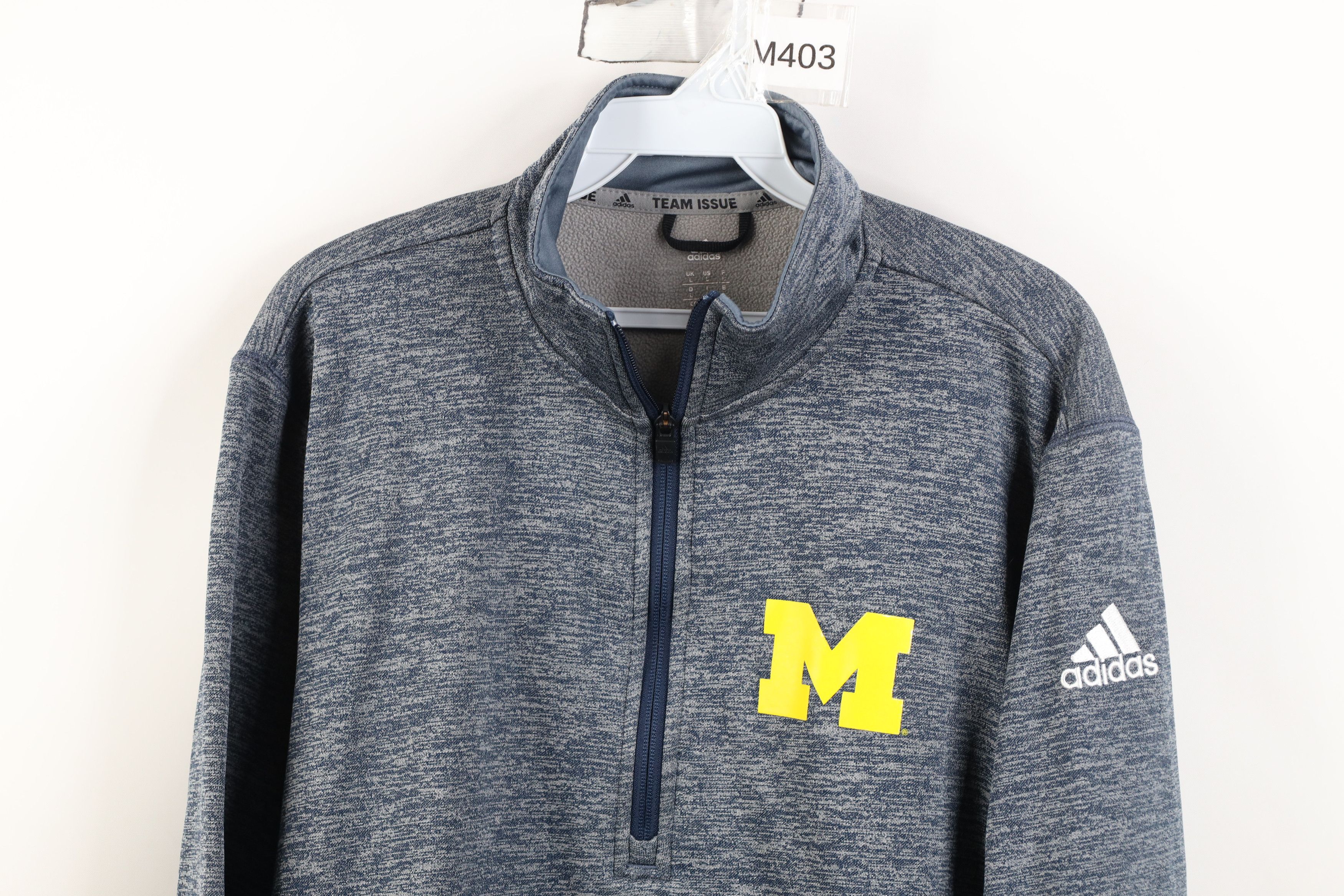 Adidas Adidas University of Michigan Football Half Zip Sweater Size US L / EU 52-54 / 3 - 2 Thumbnail