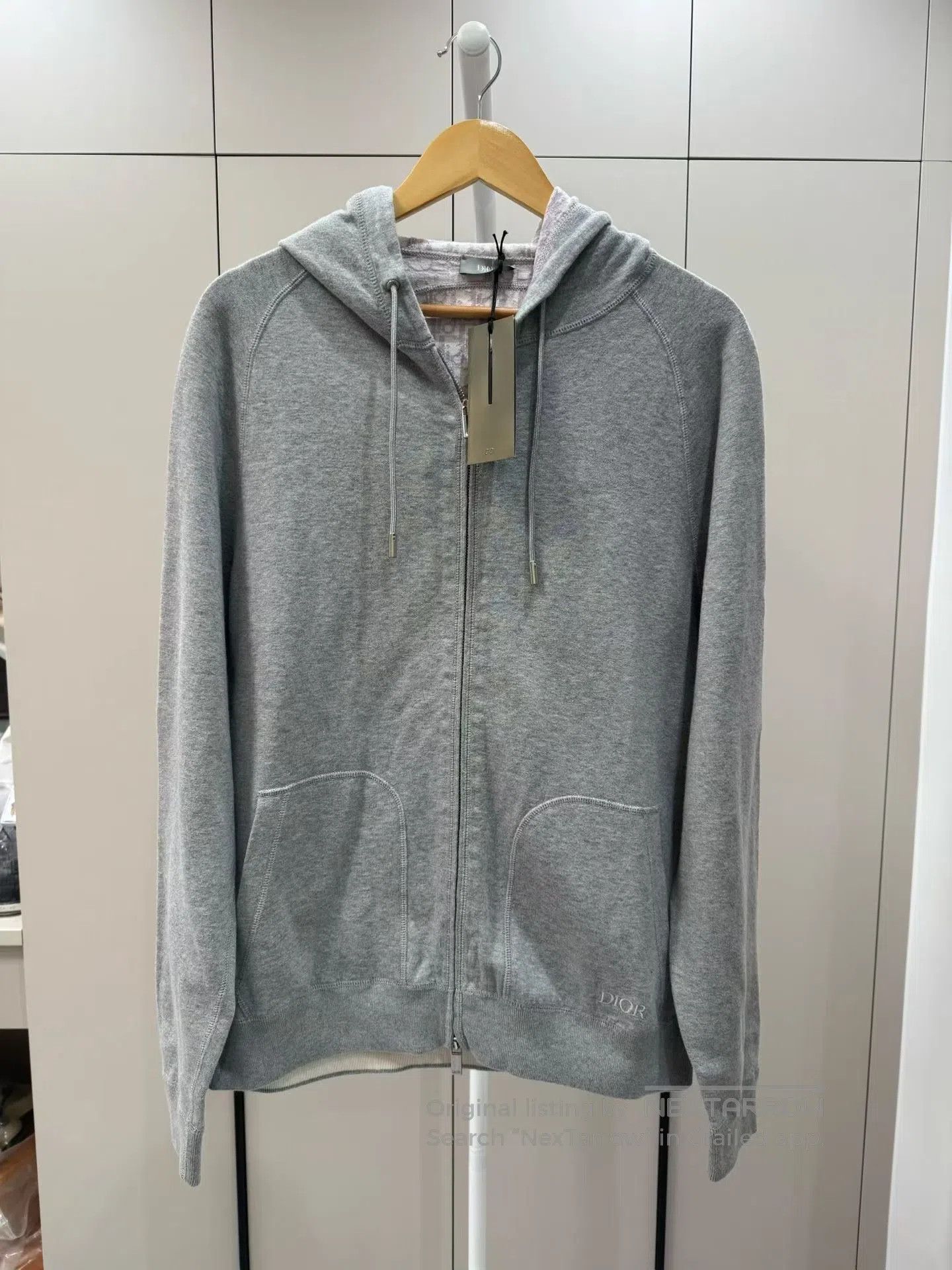 Dior Dior Grey All-Over Lining Print Zip-Up Hoodie| Size US L / EU 52-54 / 3 - 1 Thumbnail