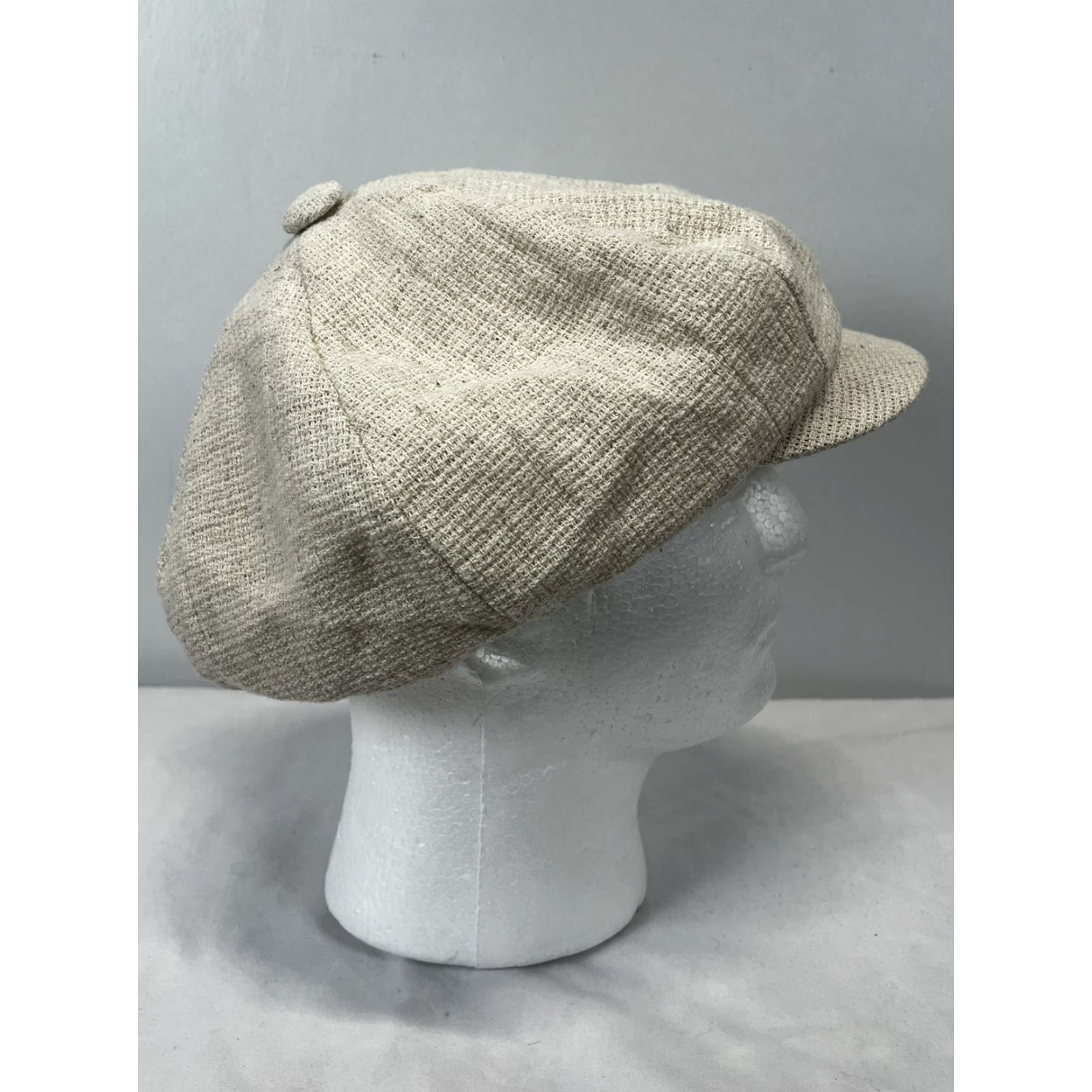Lord & Taylor VINTAGE Lord & Taylor Flat Cap Hat Men Beige Lined GUC Size ONE SIZE - 4 Thumbnail