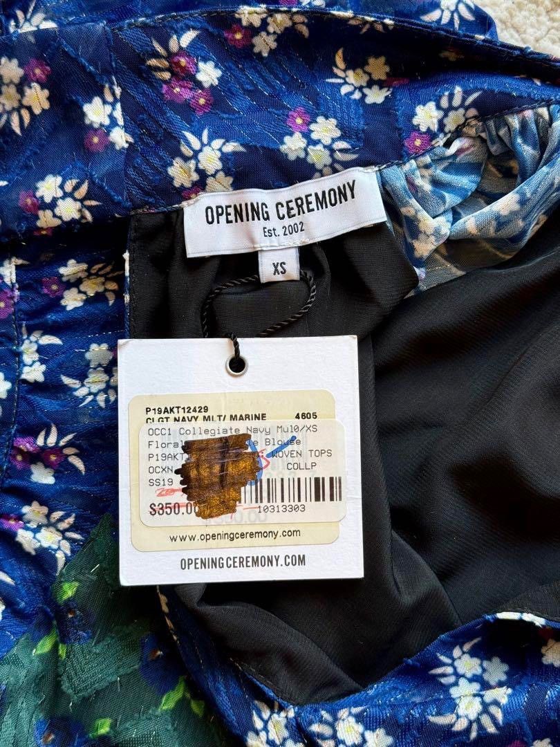 Opening Ceremony Opening Ceremony Navy Floral Blouse Size XS / US 0-2 / IT 36-38 - 4 Thumbnail