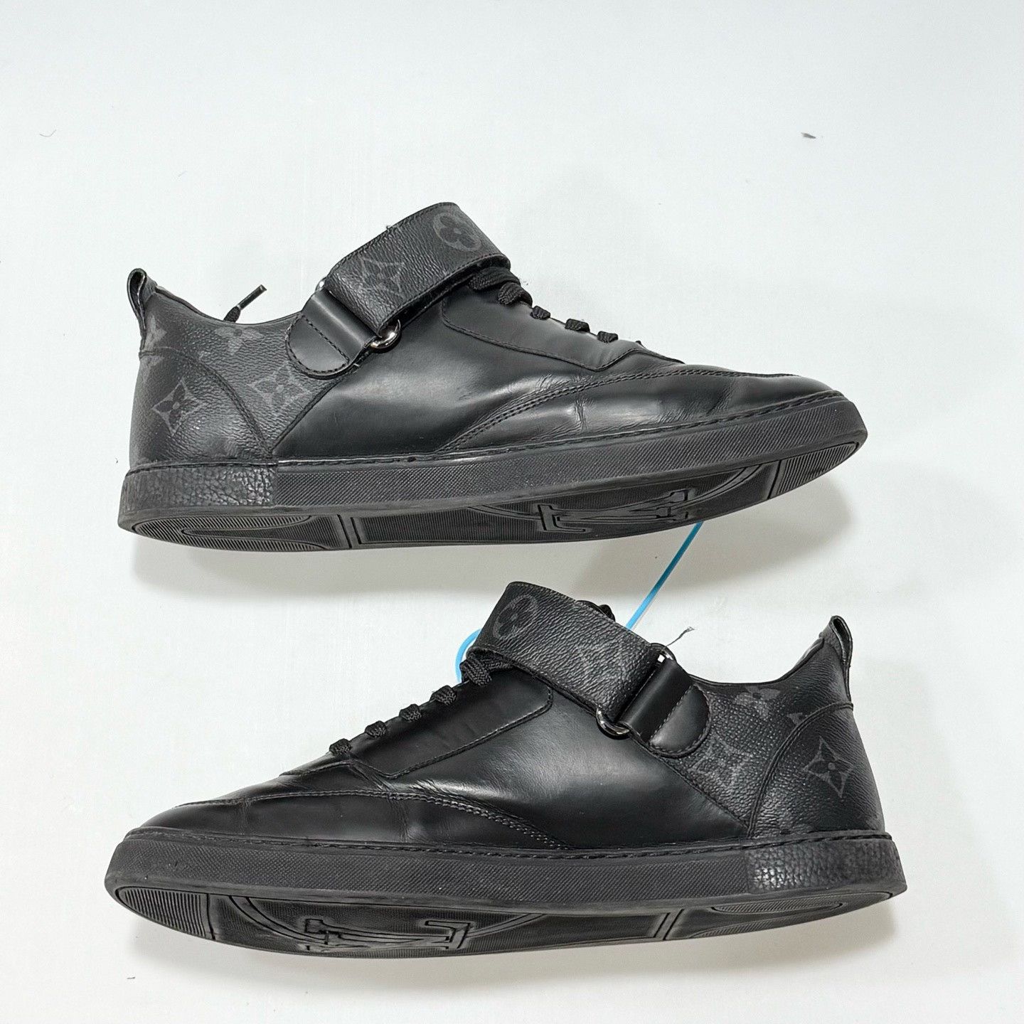 Louis Vuitton LV Black Monogram Velcro Sneakers Size US 6 / EU 39 - 4 Thumbnail