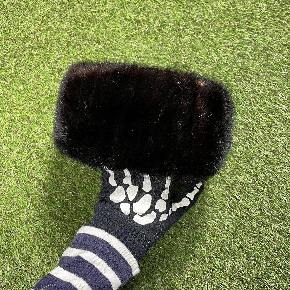 Vintage Vintage Y2K Fuzzy Skeleton Hand Beanie Black Baggy Swag OS Size ONE SIZE - 4 Thumbnail