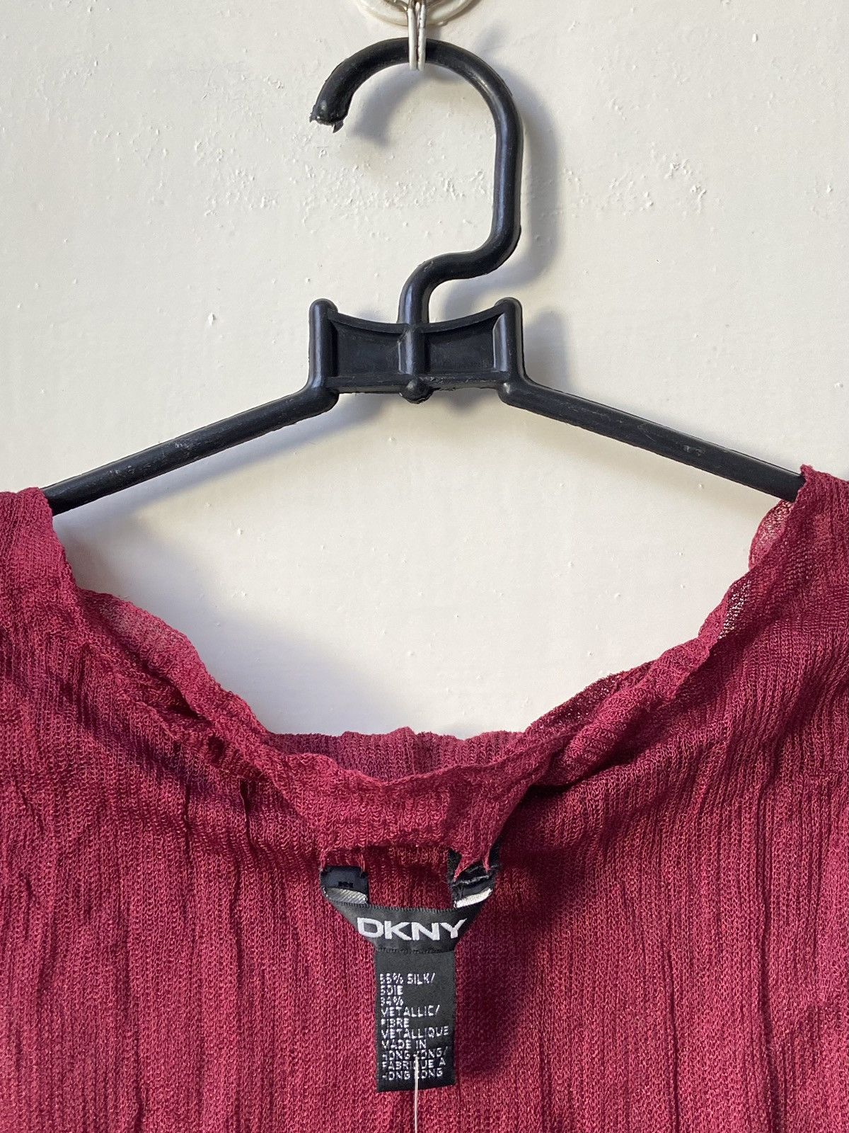 DKNY DKNY Maroon Mesh Sleeveless T-shirt Size XXS / US 00 / IT 34 - 5 Thumbnail