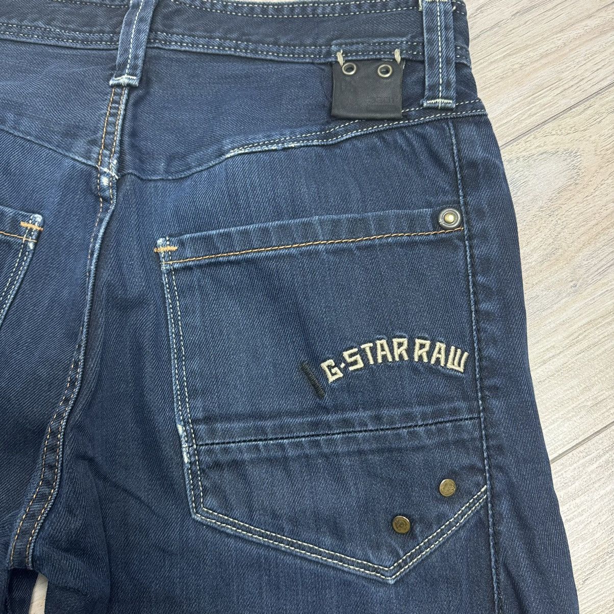 G-Star Vintage G-Star Raw 3301 Distressed Dark Y2K Baggy Denim Jean Size US 31 - 16 Thumbnail