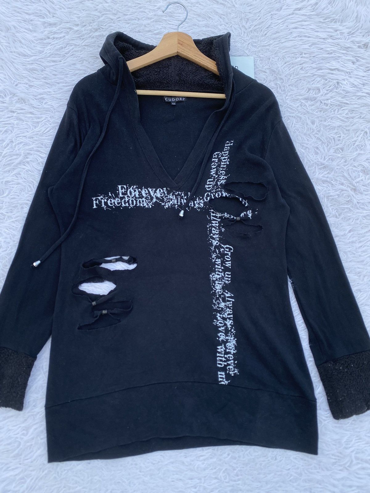 Japanese Brand Rare Vintage Japanese Brand Punk Design Hoodie Size L / US 10 / IT 46 - 7 Thumbnail