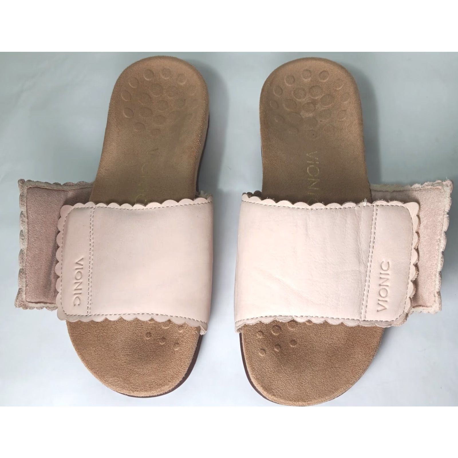 Vionic VIONIC Sandals Women's Flat Slip-On Casual Travel Pink Leather Orthopedic Supportive 6.5 Size US 7 / IT 37 - 6 Thumbnail