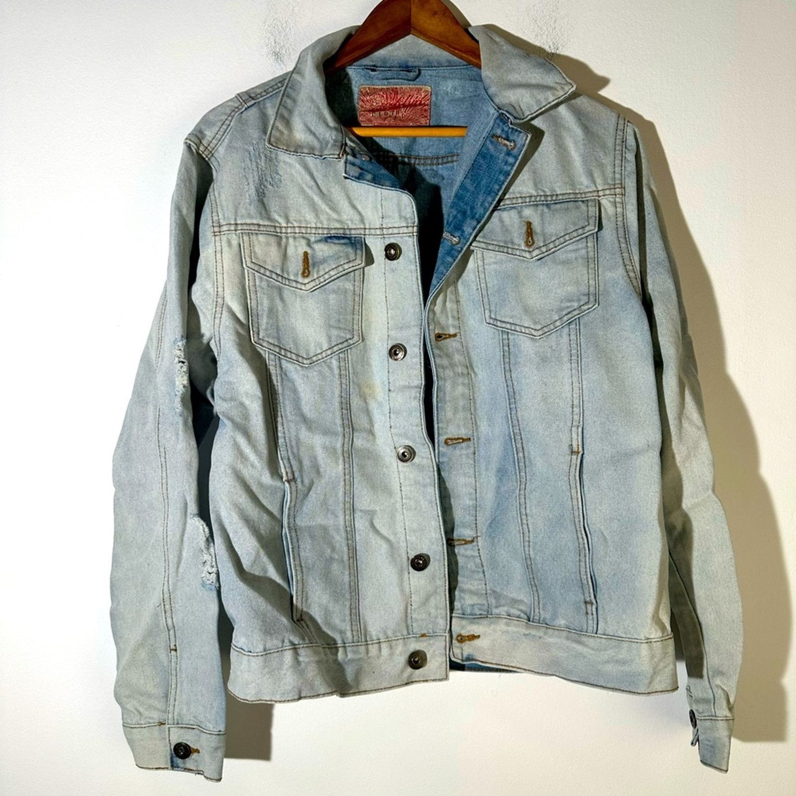 Brooklyn Cloth Brooklyn Cloth Distressed Jean Jacket Size US M / EU 48-50 / 2 - 2 Thumbnail