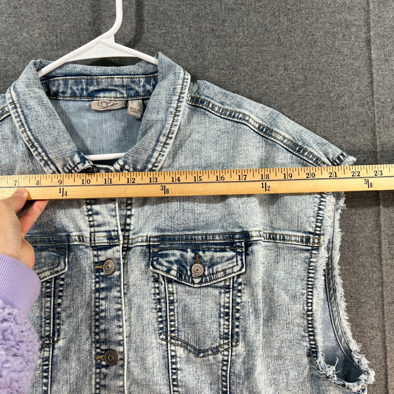 Other LOGO by Lori Goldstein Extended Shoulder Denim Jacket Size XL / US 12-14 / IT 48-50 - 5 Thumbnail