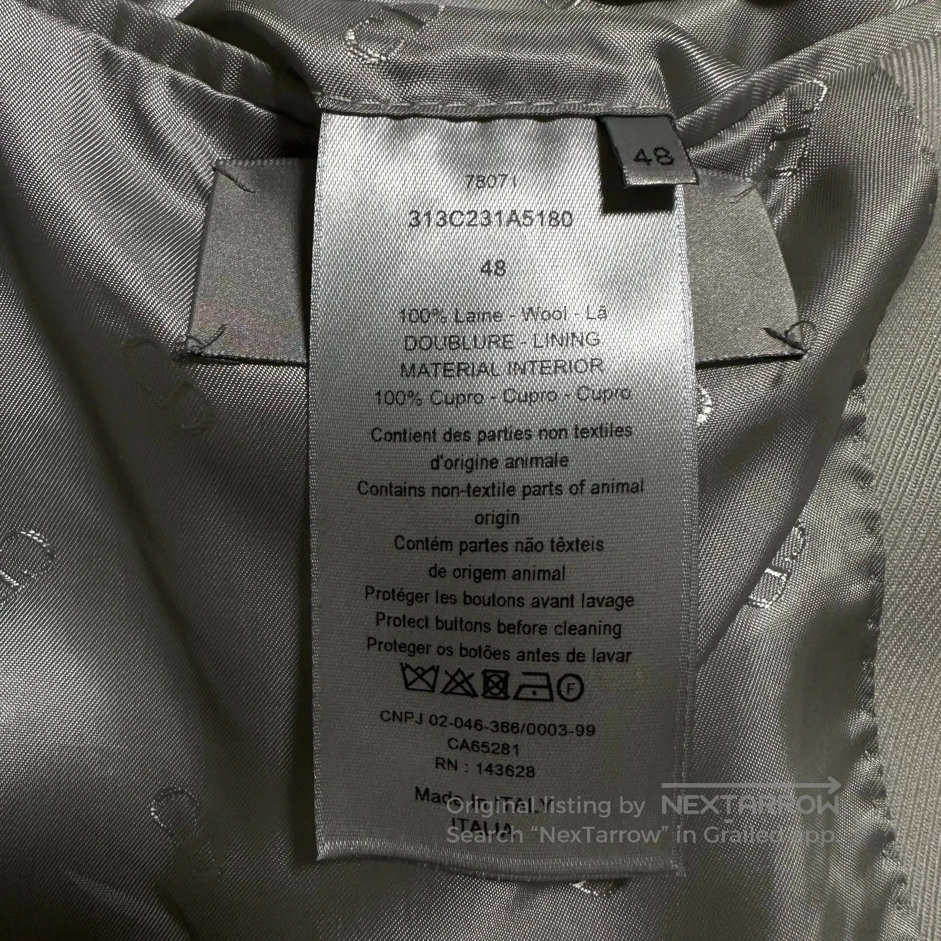 Dior Dior Glacier Silver Wool Blazer. Size US M / EU 48-50 / 2 - 5 Thumbnail