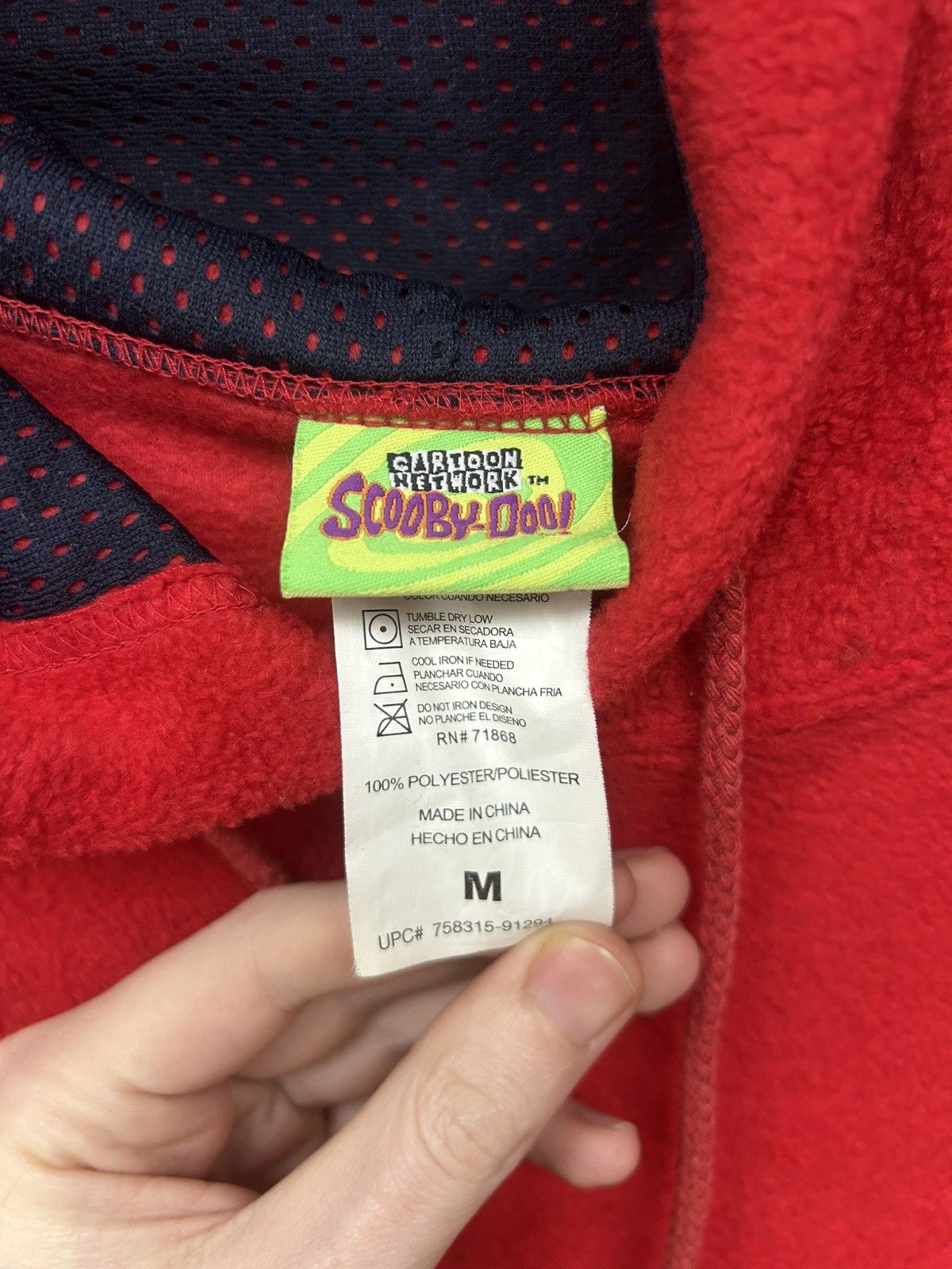 Cartoon Network Vintage Scooby Doo Embroidered Red Fleece Hoodie Size US M / EU 48-50 / 2 - 7 Thumbnail