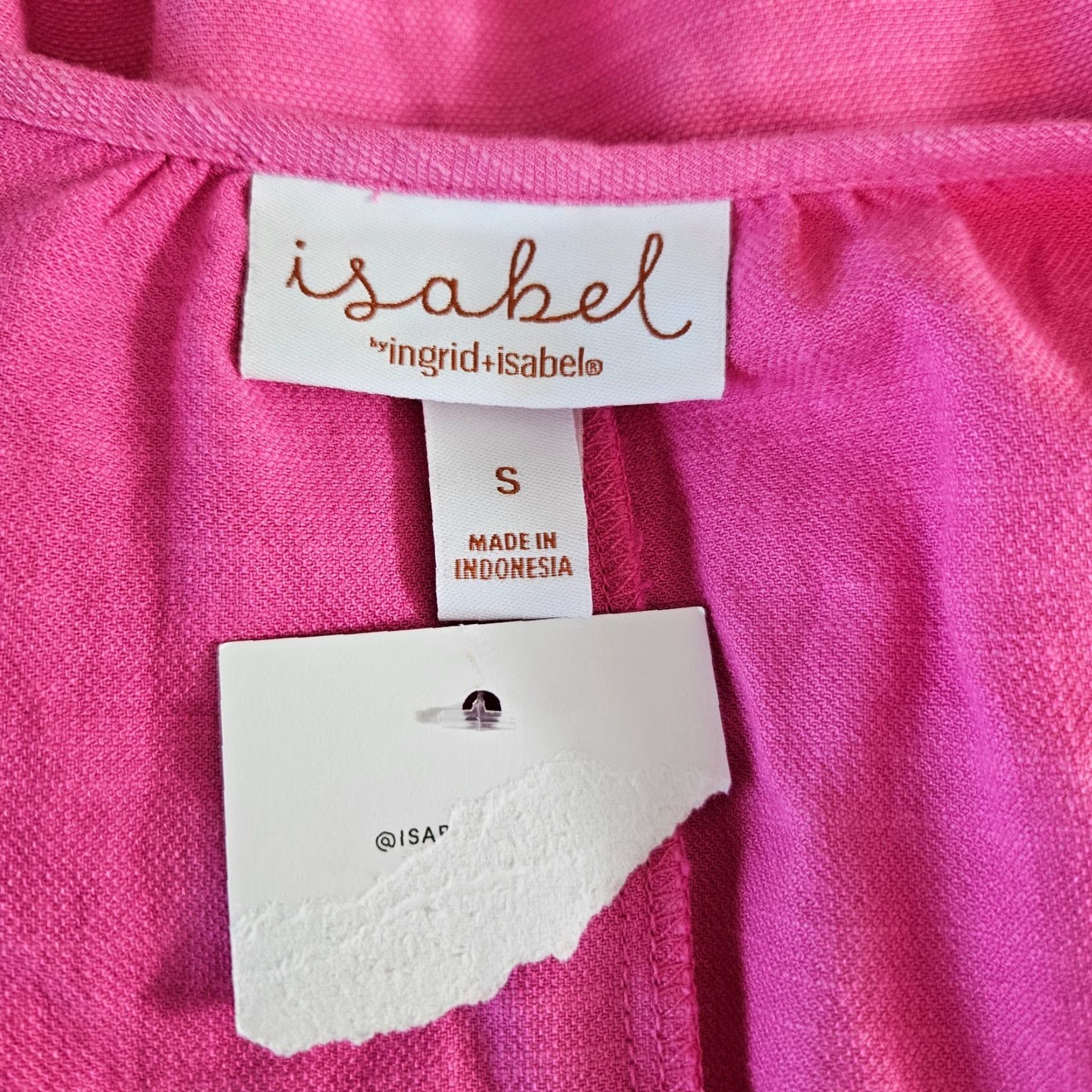 Vintage Isabel by Ingrid+Isabel Womens Dress Small Solid Pink Cotton Blend Scoop Neck Dress Shirt? Size S / US 4 / IT 40 - 5 Thumbnail