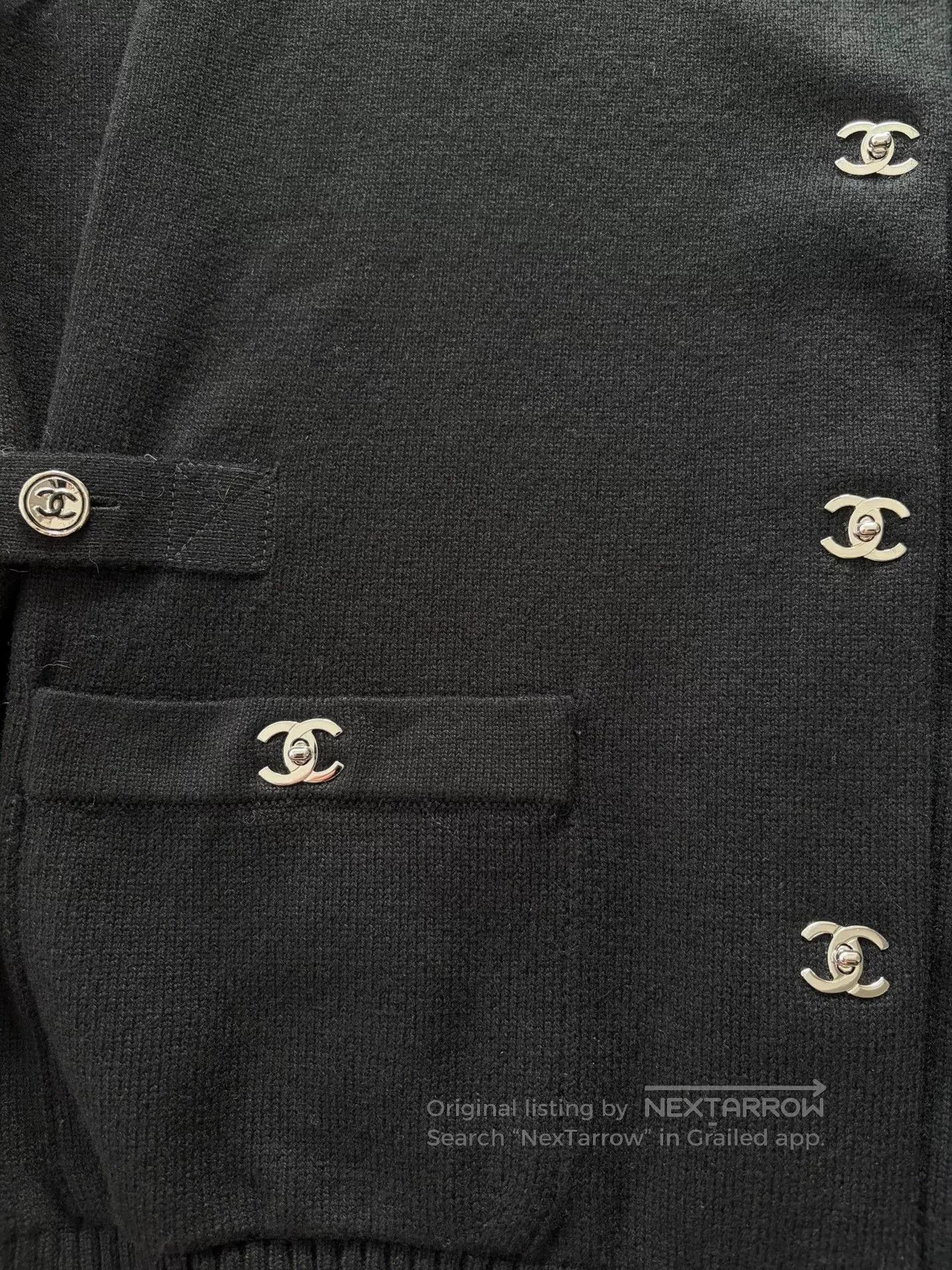 Chanel Chanel Black Knit Backpack Buckle Cardigan. Size US XL / EU 56 / 4 - 3 Thumbnail