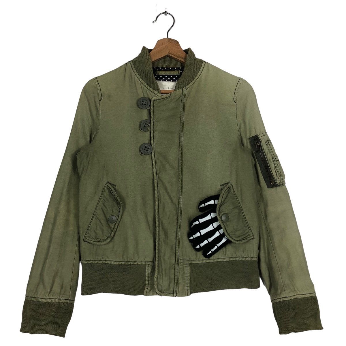 MOUSSY 🔥Cropped Biker Jacket Military Design Moussy Japan Made Size US S / EU 44-46 / 1 - 2 Thumbnail