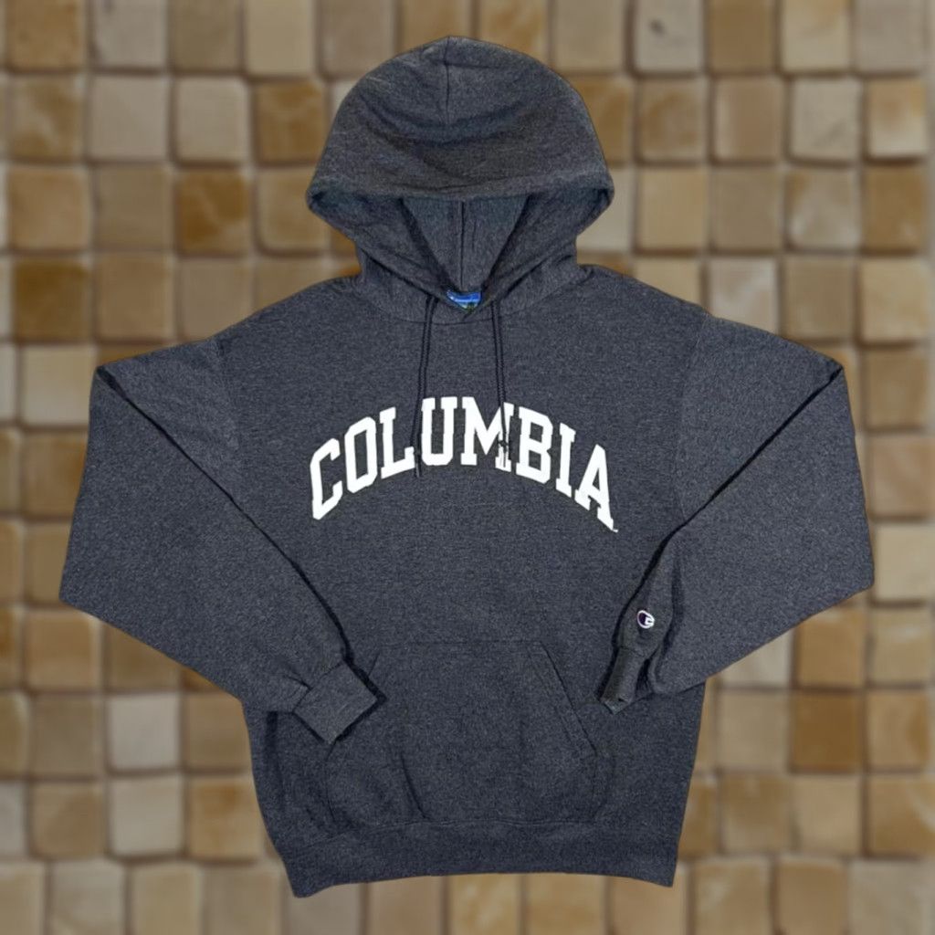 Champion Champion Eco Fleece Columbia College Spellout Graphic Grey Hoodie Medium Mens Size US M / EU 48-50 / 2 - 1 Thumbnail