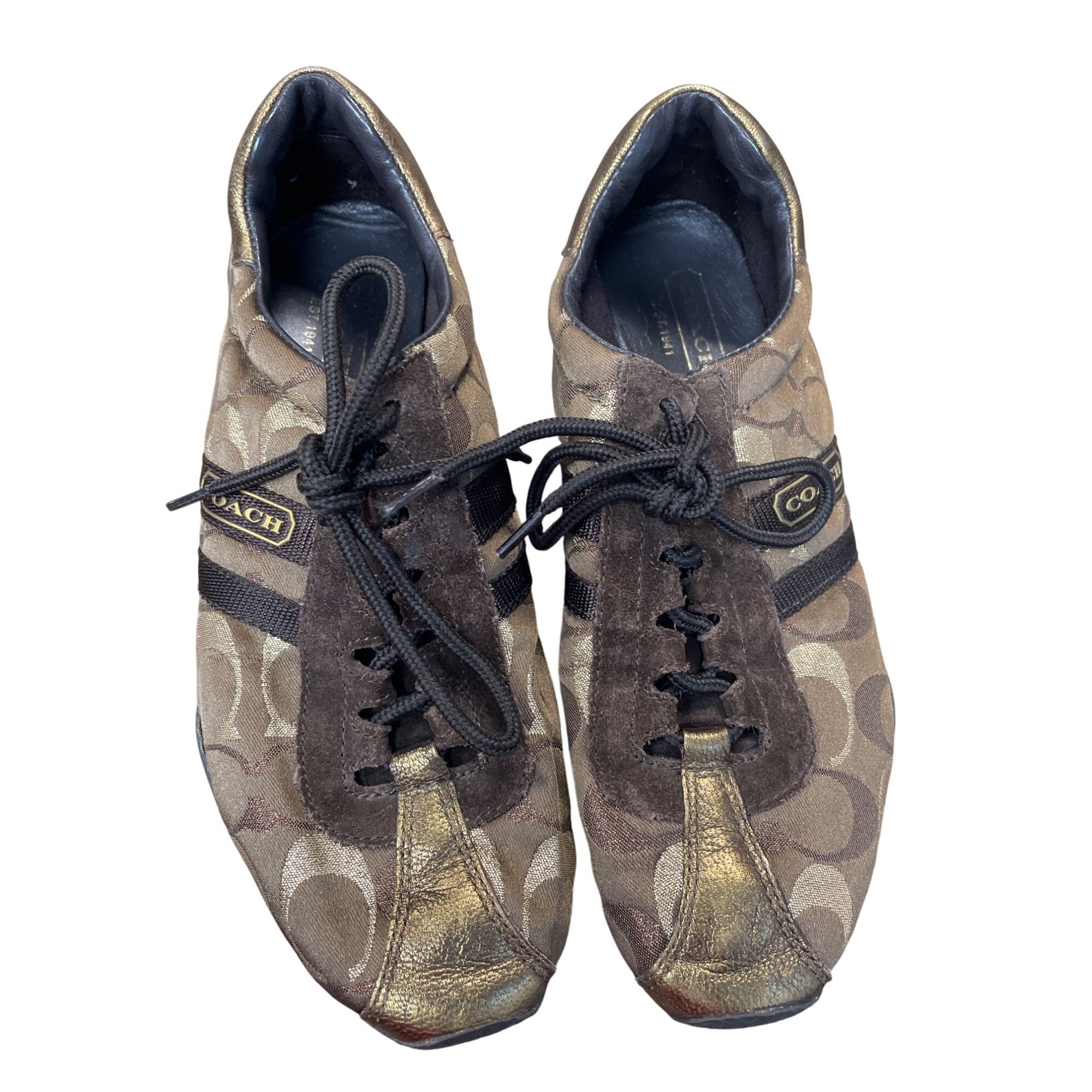 Coach Coach Kate Womens Brown Leather & Suede Sneakers Size 7.5M S Size US 7.5 / IT 37.5 - 13 Thumbnail
