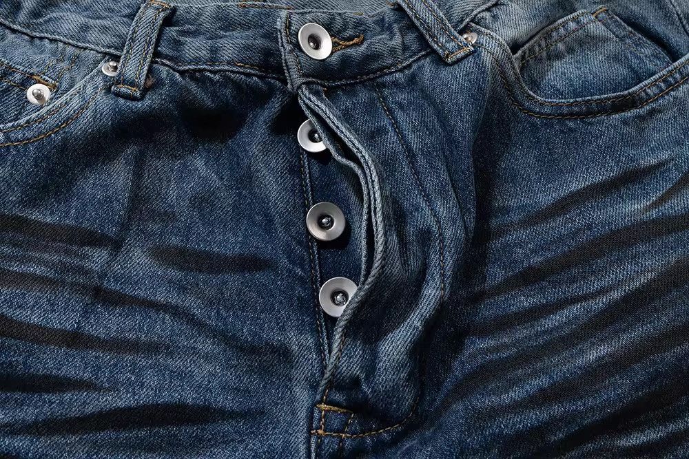 Jean Blue Distressed Boot Cut Jean Size US 31 - 4 Thumbnail
