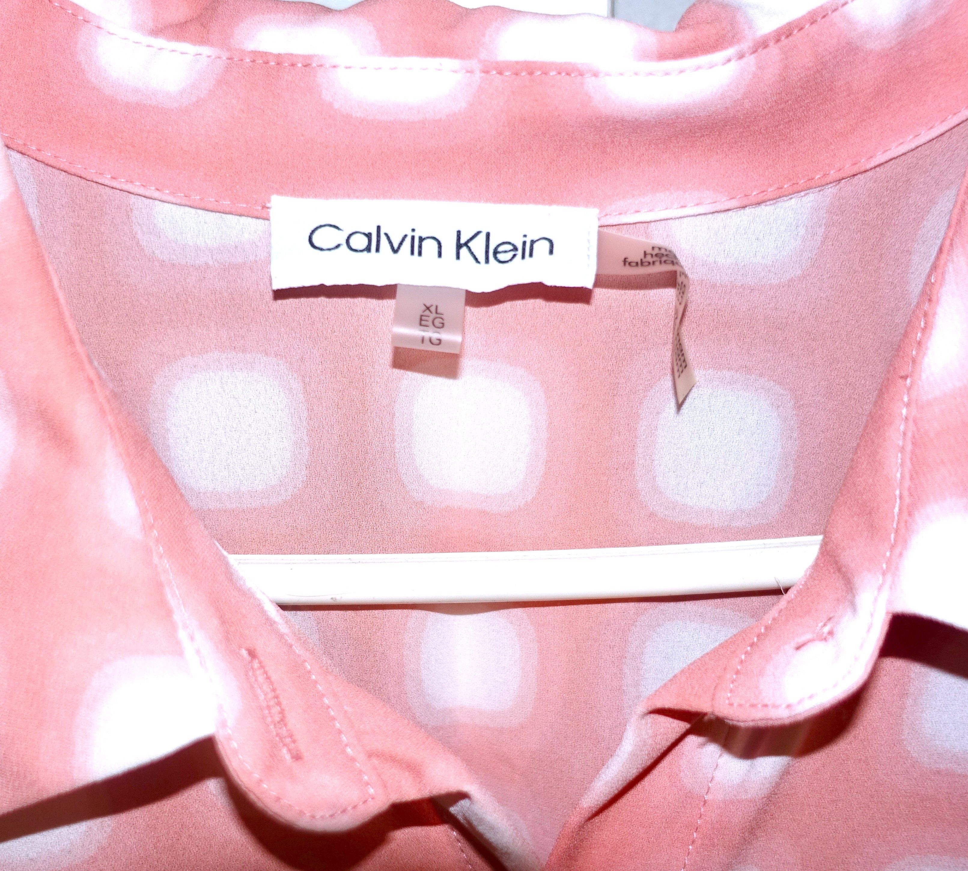 Calvin Klein Calvin Klein Pink White Polka Dot Midi Dress XL Size XL / US 12-14 / IT 48-50 - 7 Thumbnail