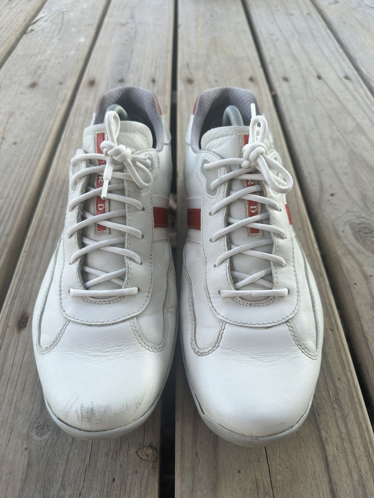 Prada Vintage Prada Cup White Leather Sneakers Size 9 Size US 11 / EU 44 - 2 Thumbnail