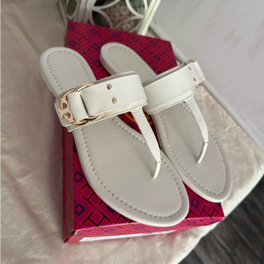Tory Burch New Tory Burch SELBY THONG SANDAL CARDENA TUMBLED-VACHETTA- Size US 9 / IT 39 - 1 Thumbnail
