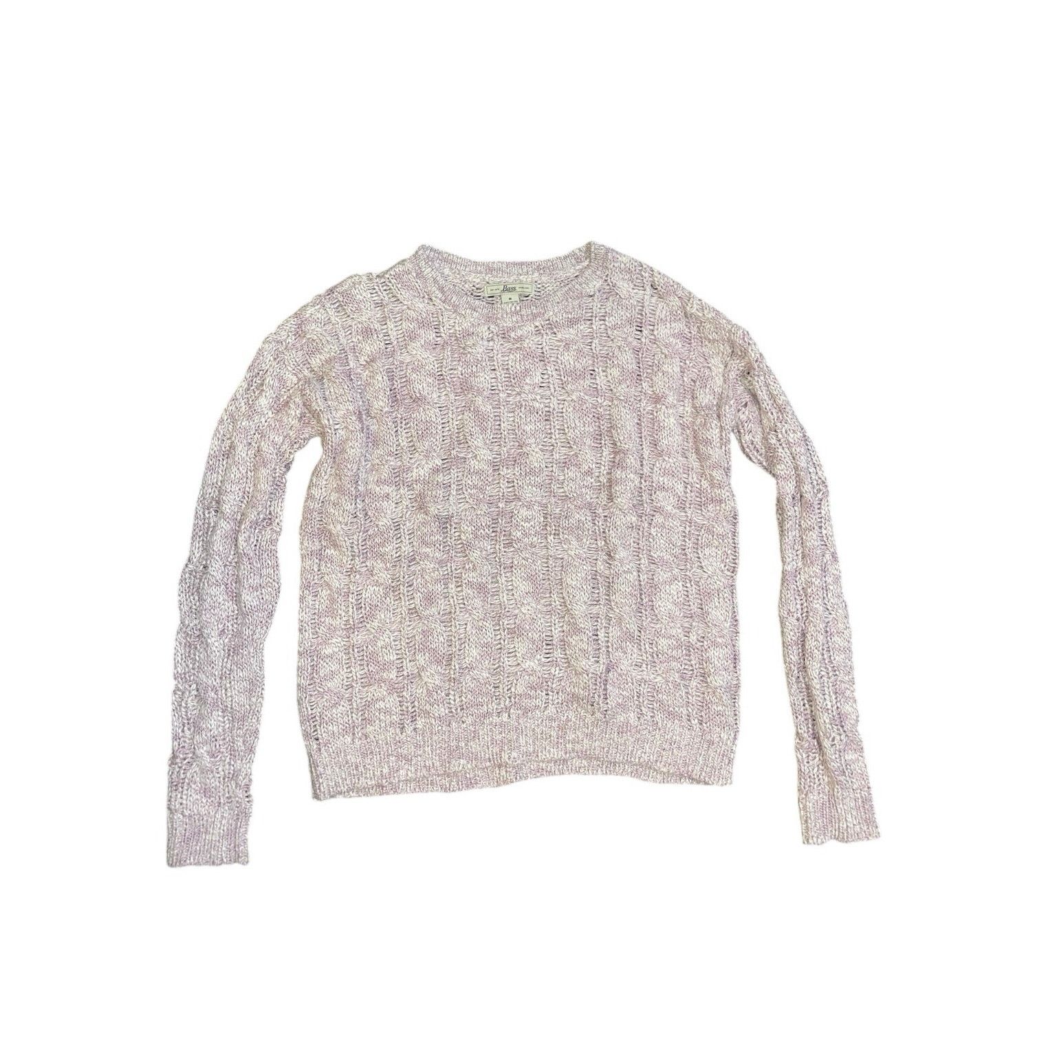 Bass Cable knit Crew Neck Sweater Lavender Cotton Blend Size M / US 6-8 / IT 42-44 - 1 Thumbnail