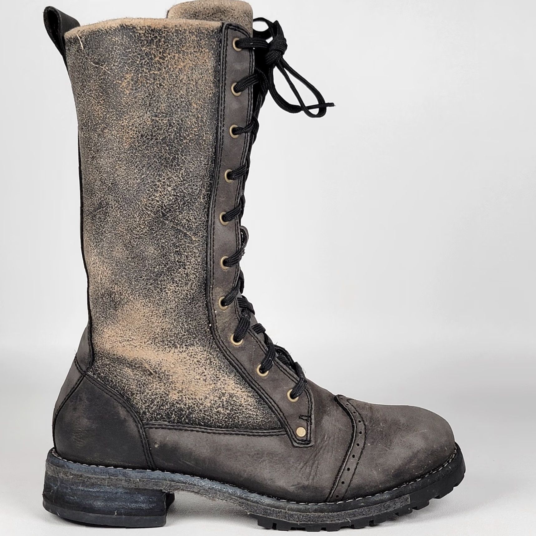 Vintage Woolrich Santa Fe Boots Womens 7.5 Leather Brown Side Zip Wool Lined Desert Casual Boots Womens Size US 6 / IT 36 - 3 Thumbnail