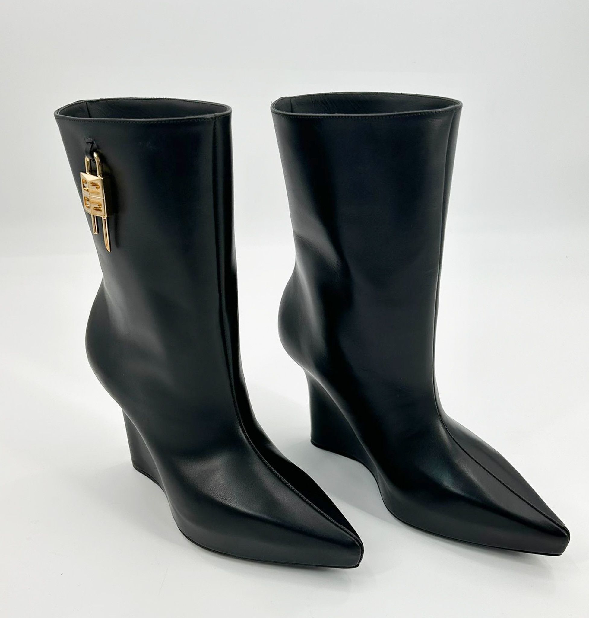 Givenchy Givenchy Black G-Lock 80mm Wedge Low Boots Size US 8.5 / IT 38.5 - 1 Thumbnail
